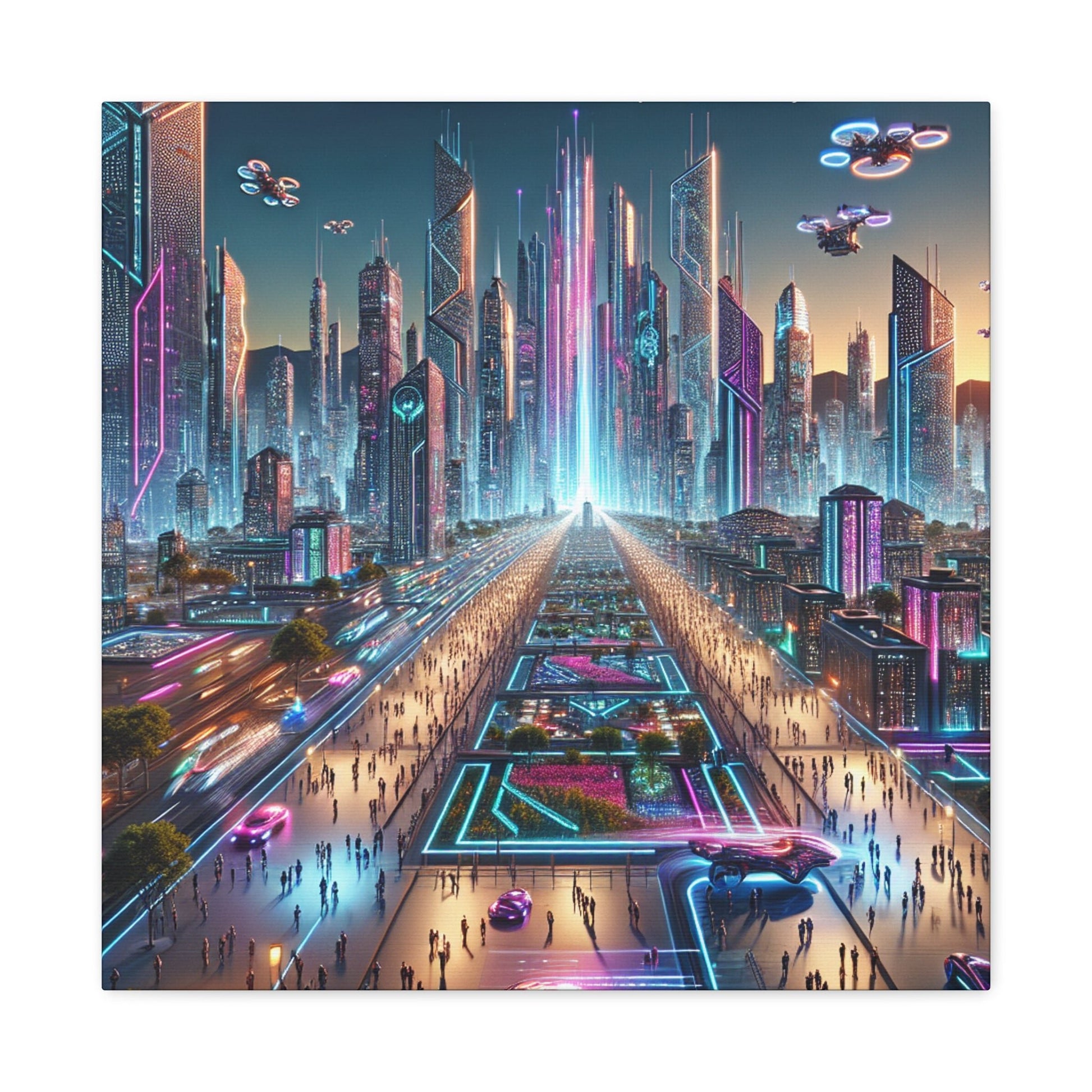 "TechnoCity Dreamscape" - Canvas - Authentic4Us