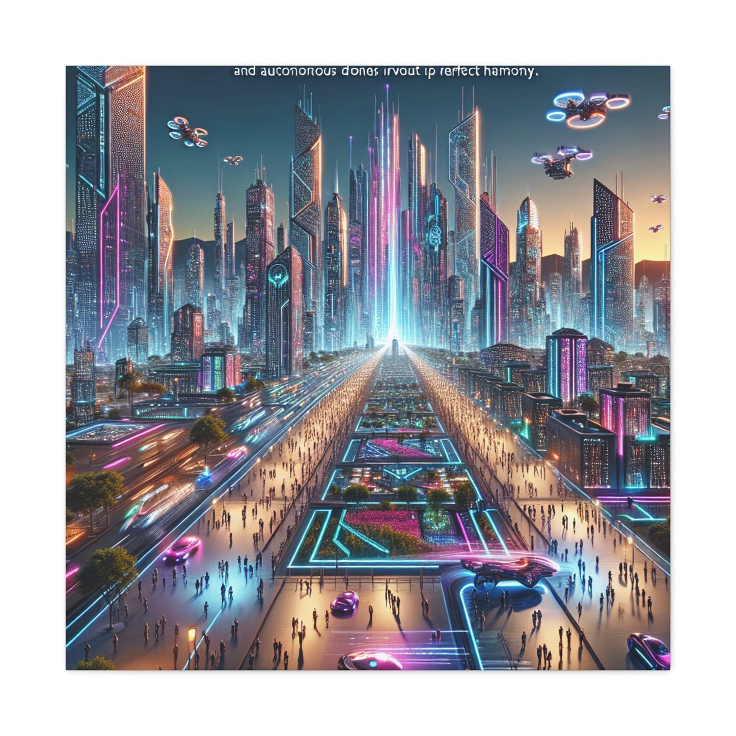 "TechnoCity Dreamscape" - Canvas - Authentic4Us