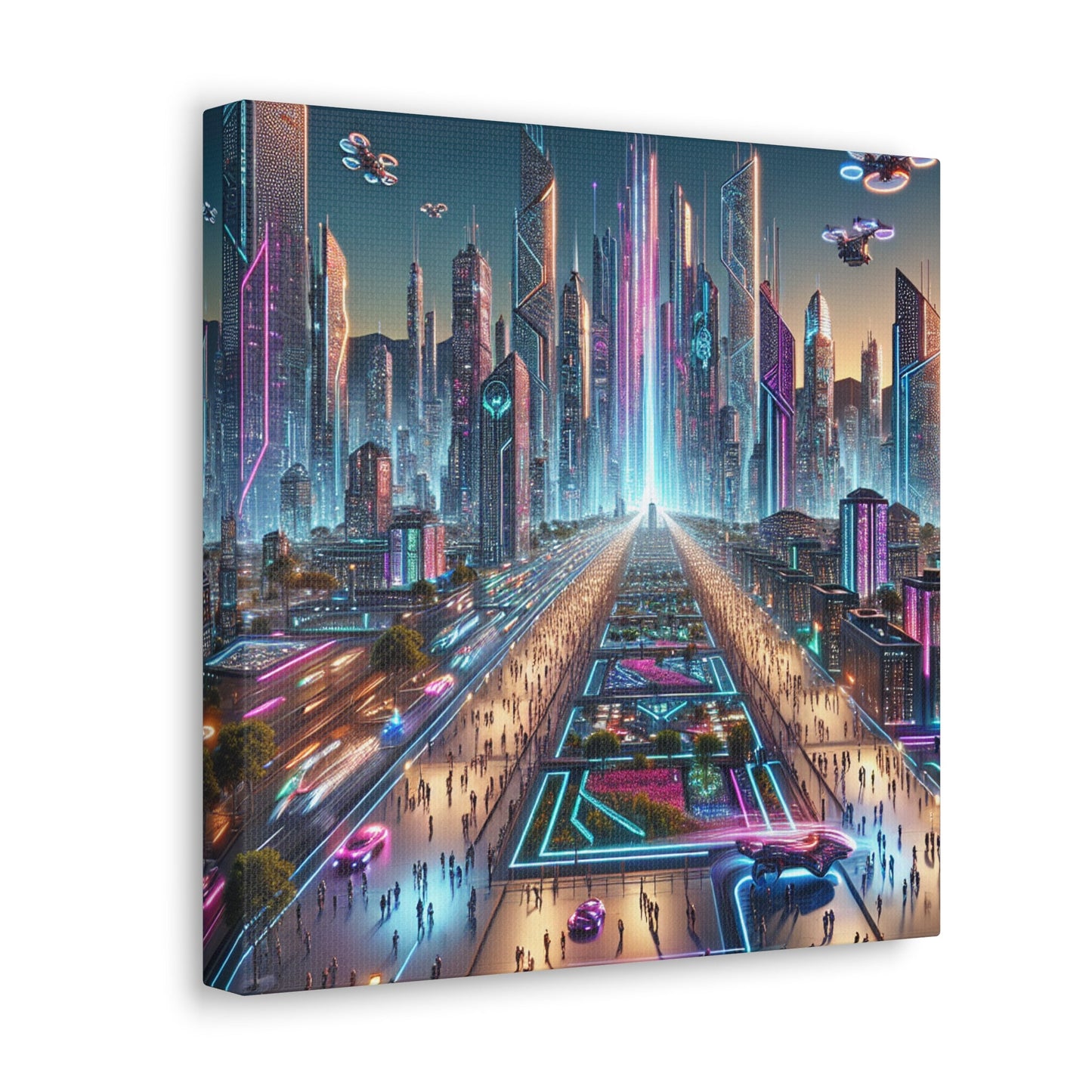 "TechnoCity Dreamscape" - Canvas - Authentic4Us