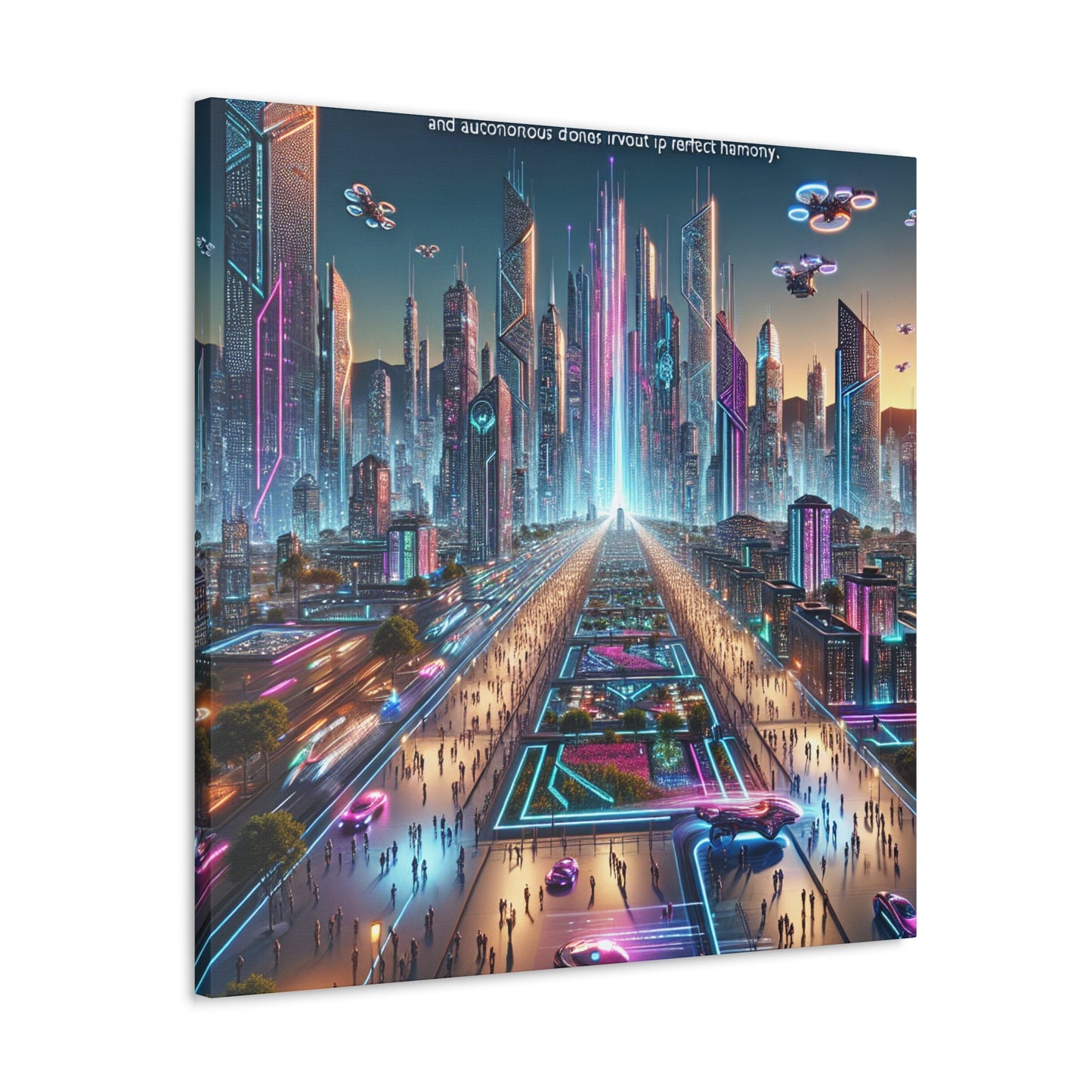 "TechnoCity Dreamscape" - Canvas - Authentic4Us