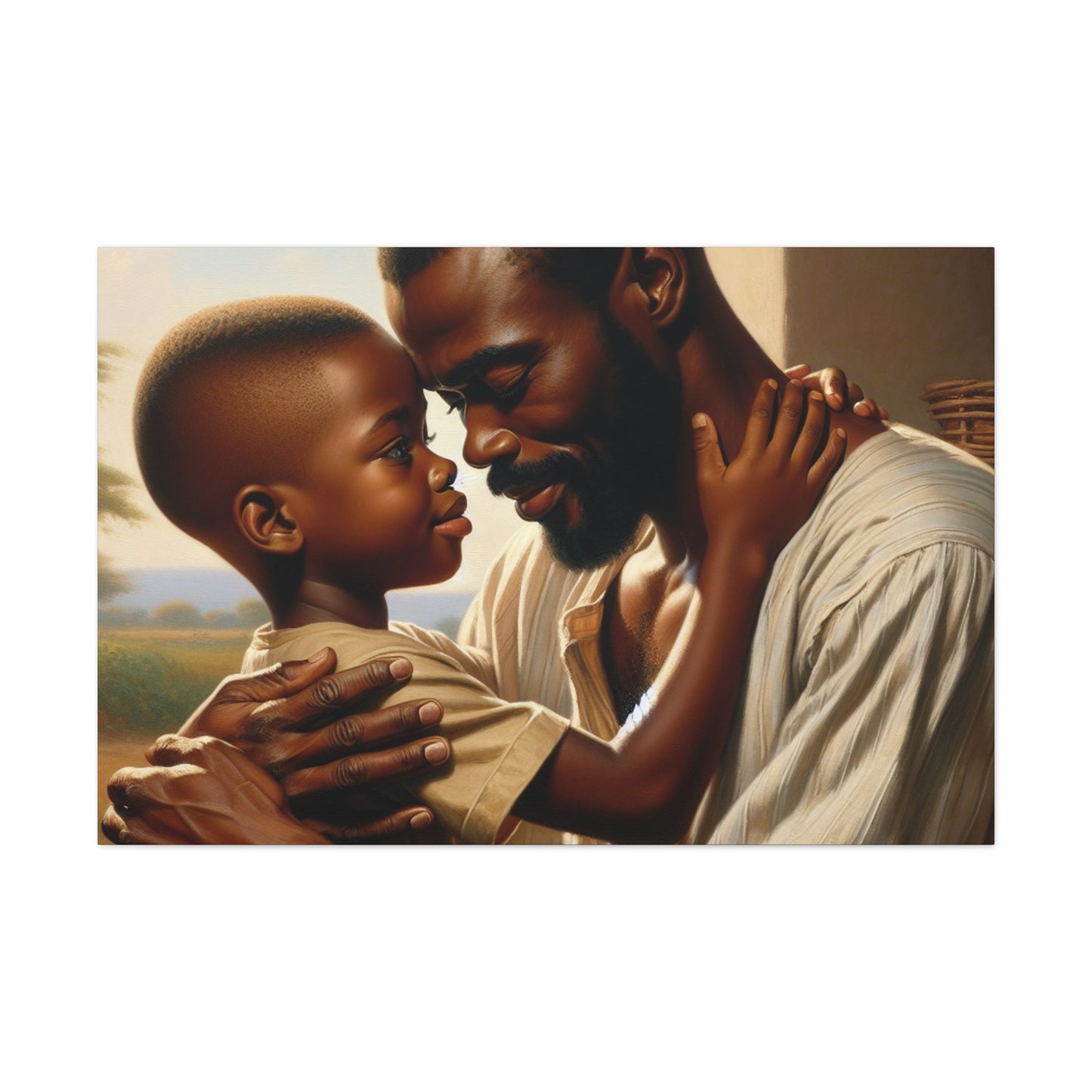 "Tender Bonding: Father and Son" - Canvas - Authentic4Us