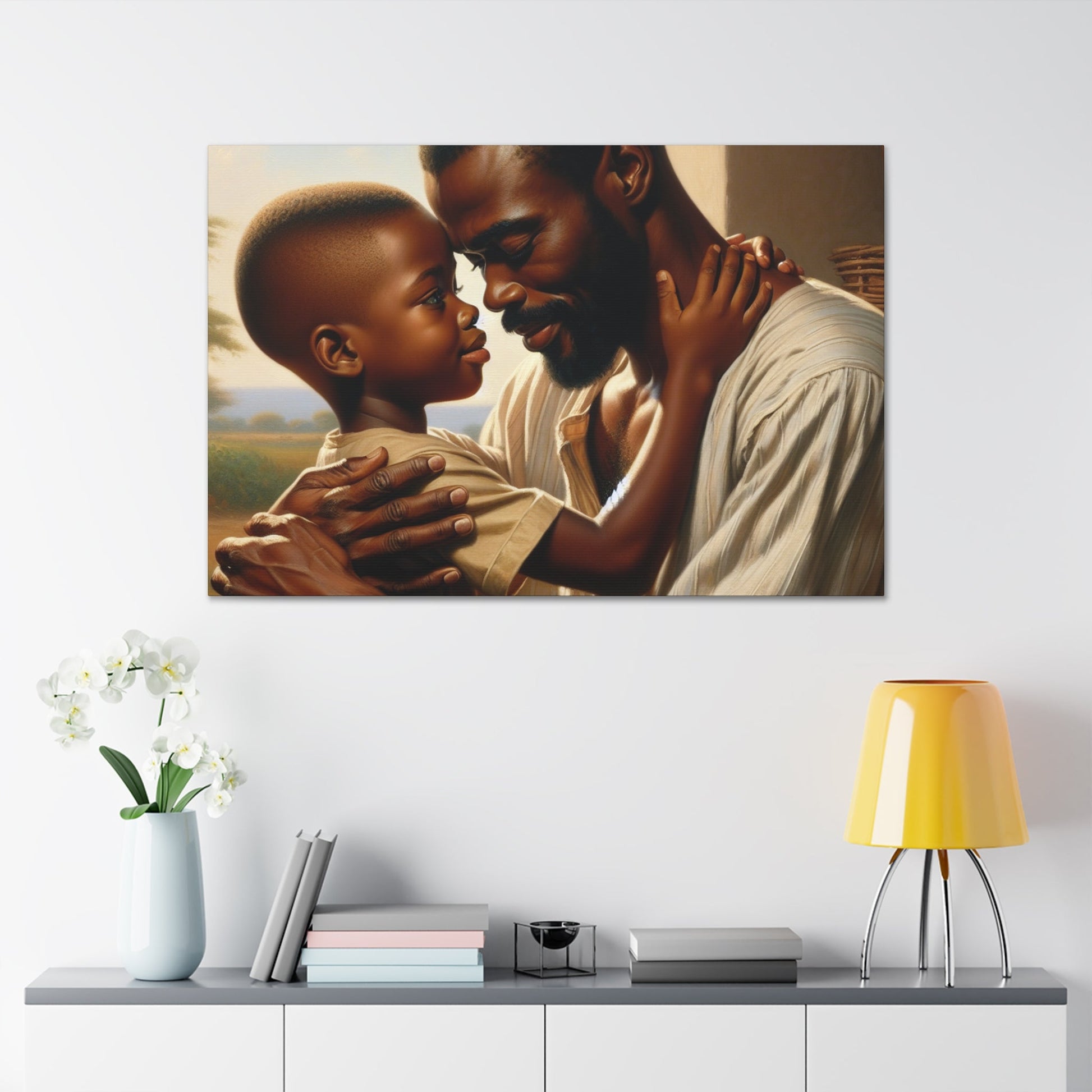 "Tender Bonding: Father and Son" - Canvas - Authentic4Us