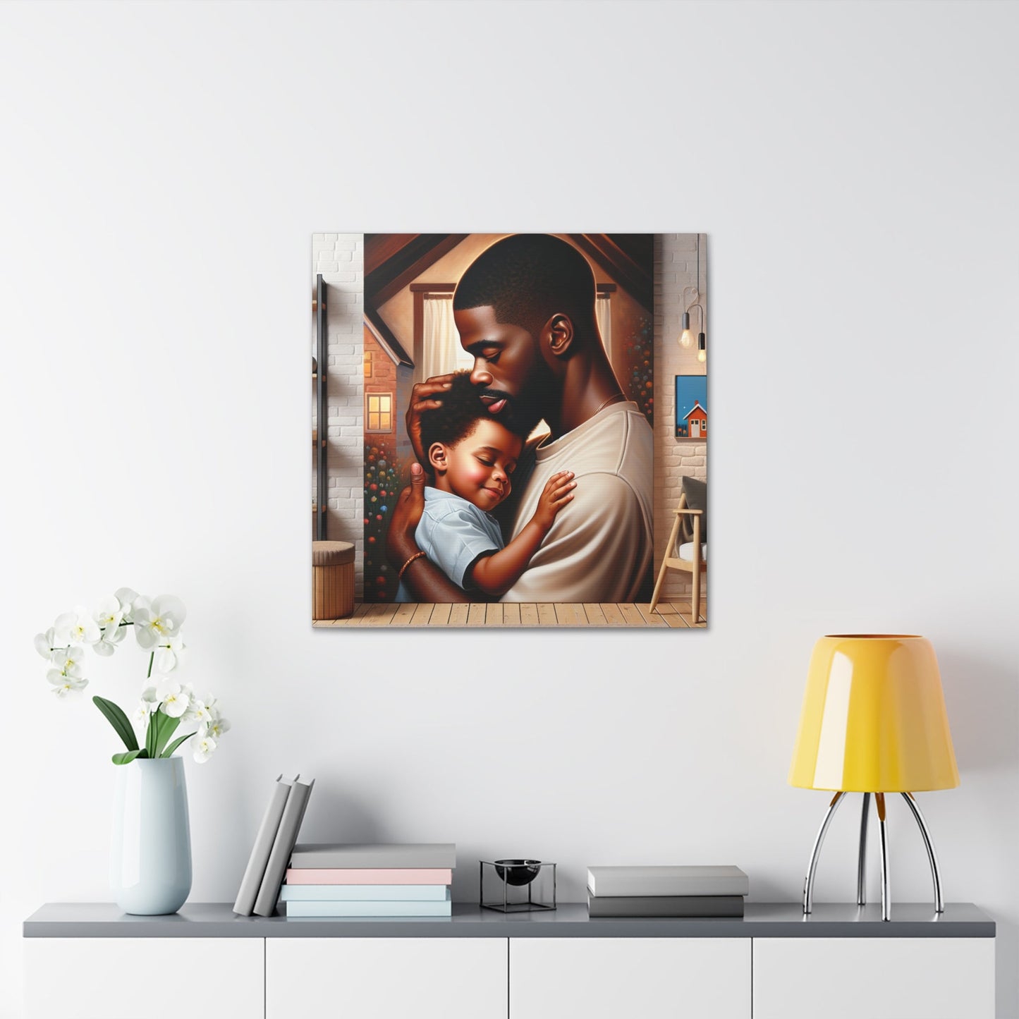 "Tender Embrace in Serene Setting" - Canvas - Authentic4Us