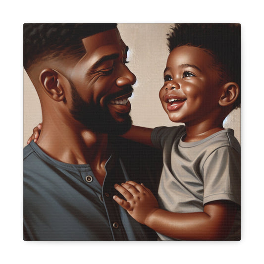 "Tender Fatherhood: A Joyful Moment" - Canvas - Authentic4Us