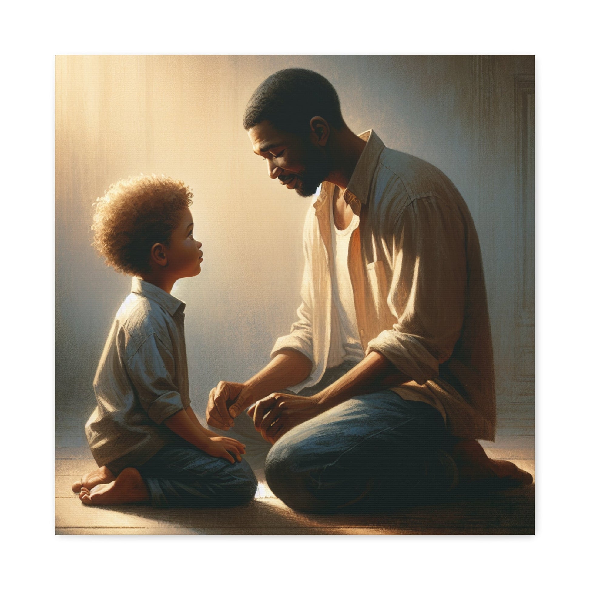 "Tender Moments: Father and Child" - Canvas - Authentic4Us