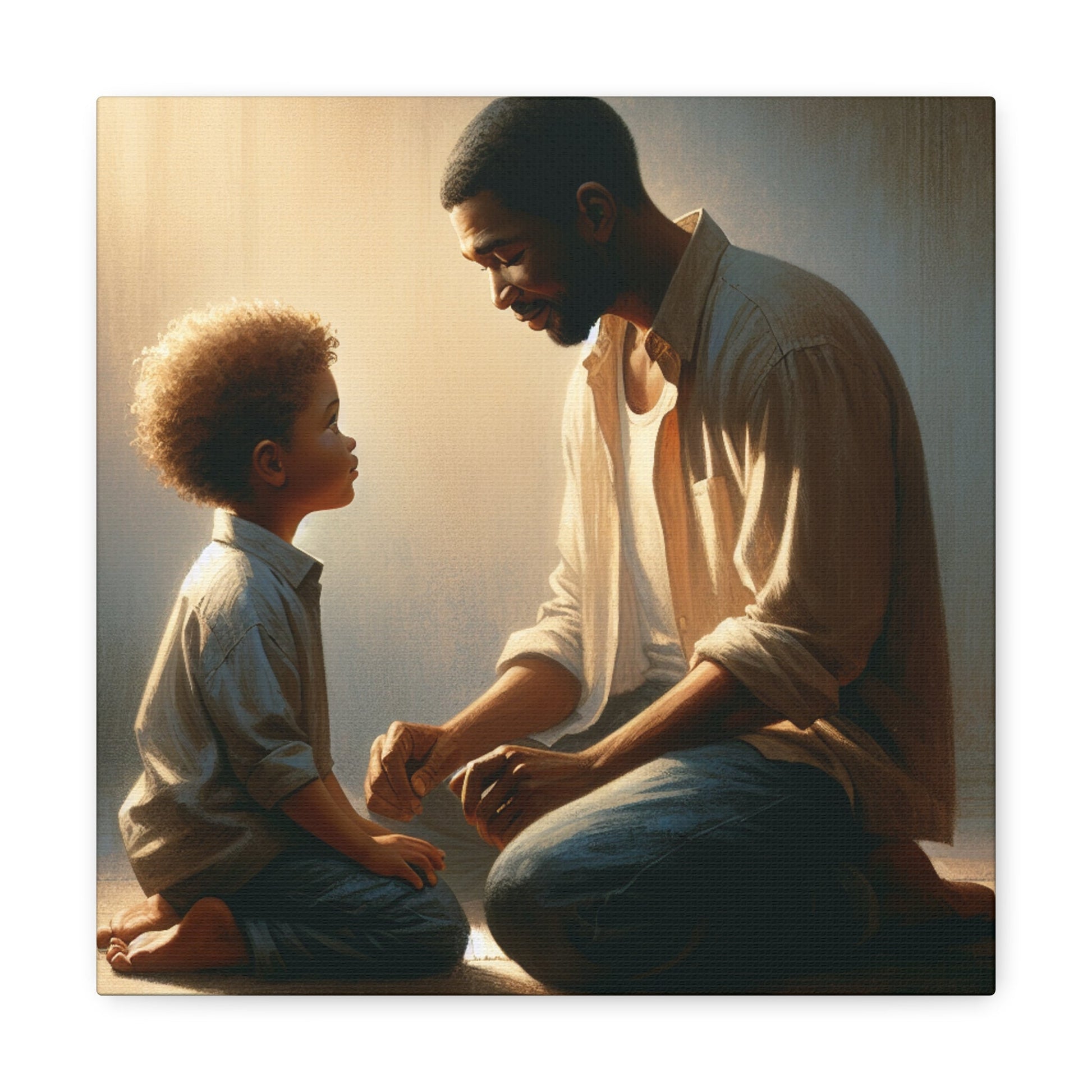 "Tender Moments: Father and Child" - Canvas - Authentic4Us