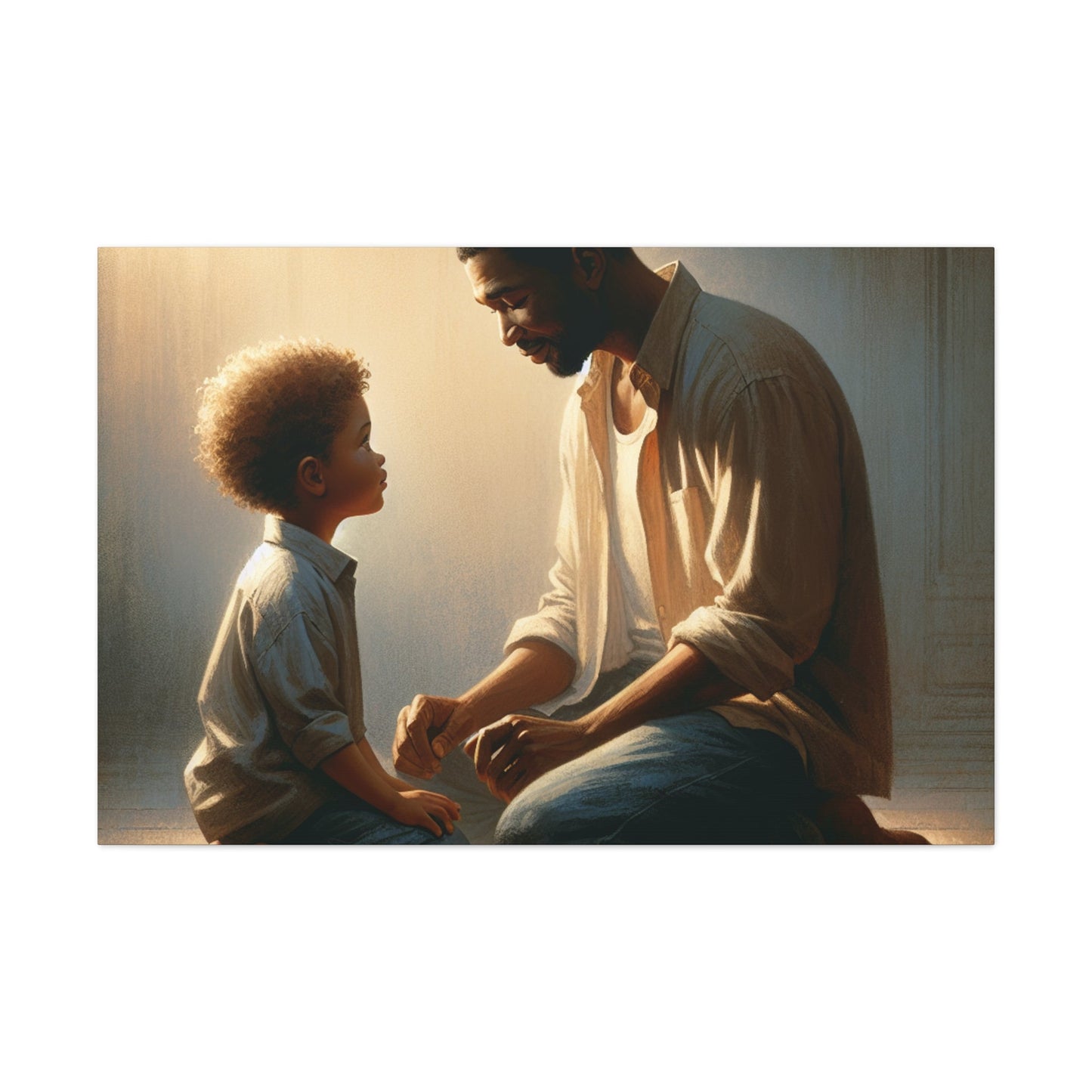 "Tender Moments: Father and Child" - Canvas - Authentic4Us