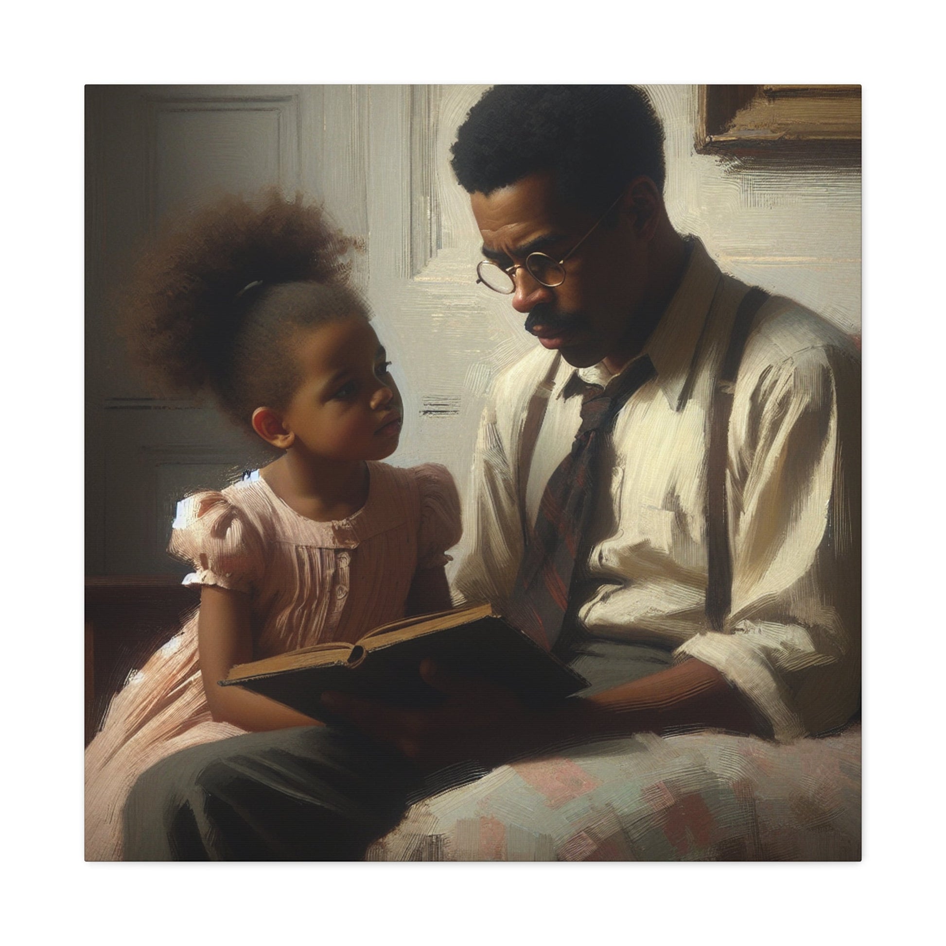 "Tender Moments: Father and Daughter" - Canvas - Authentic4Us