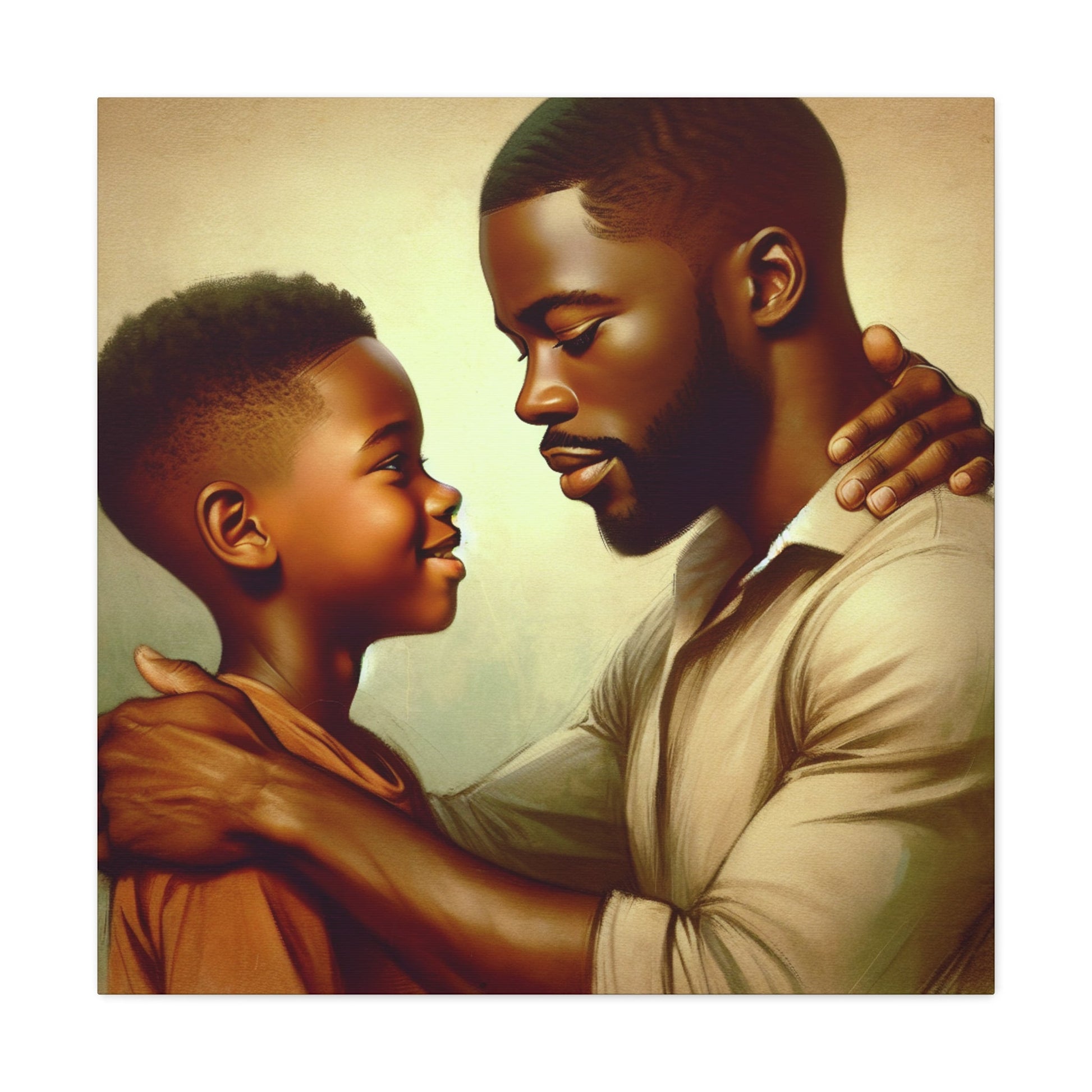 "Tender Moments: Father and Son" - Canvas - Authentic4Us