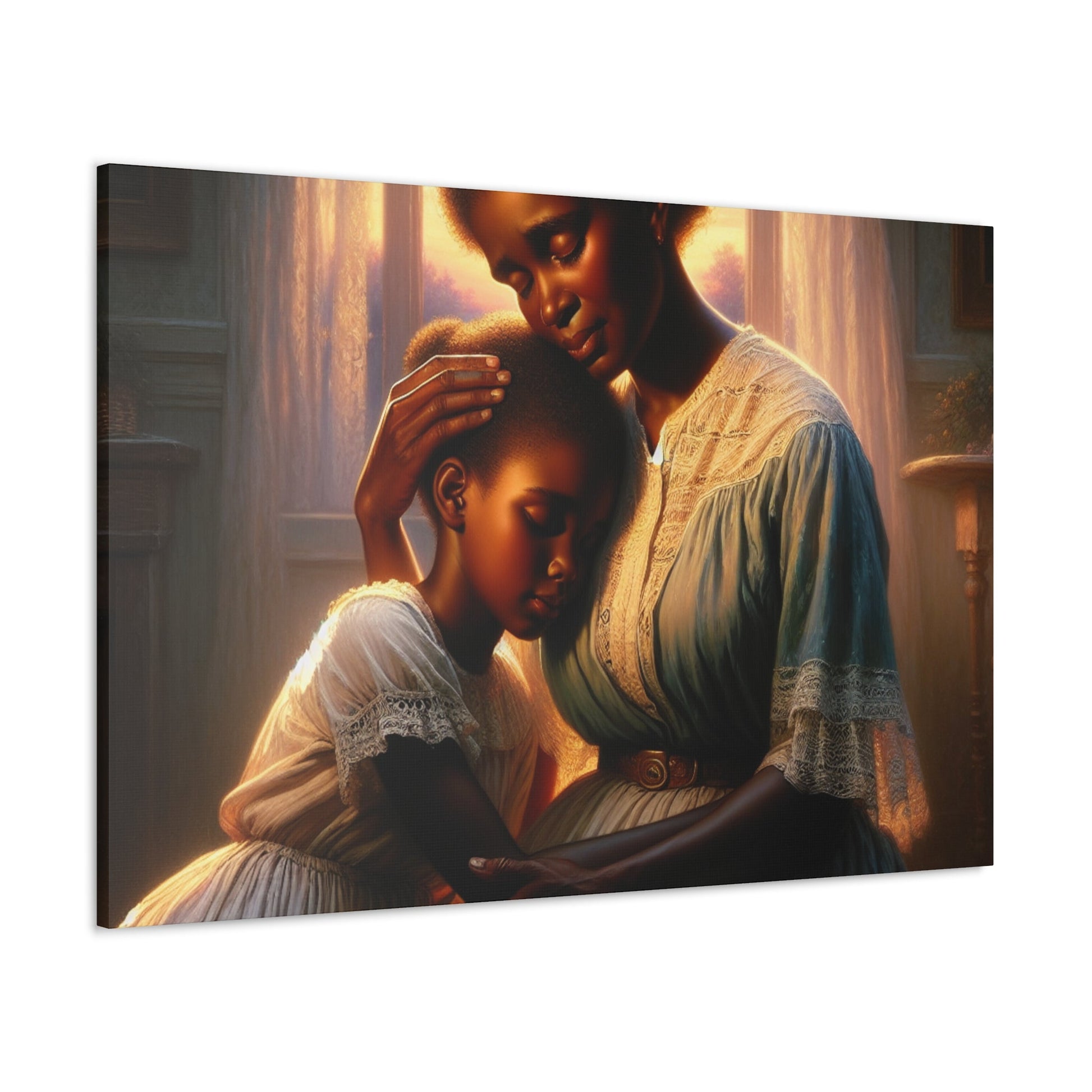 "Tranquil Mother and Child Embrace" - Canvas - Authentic4Us