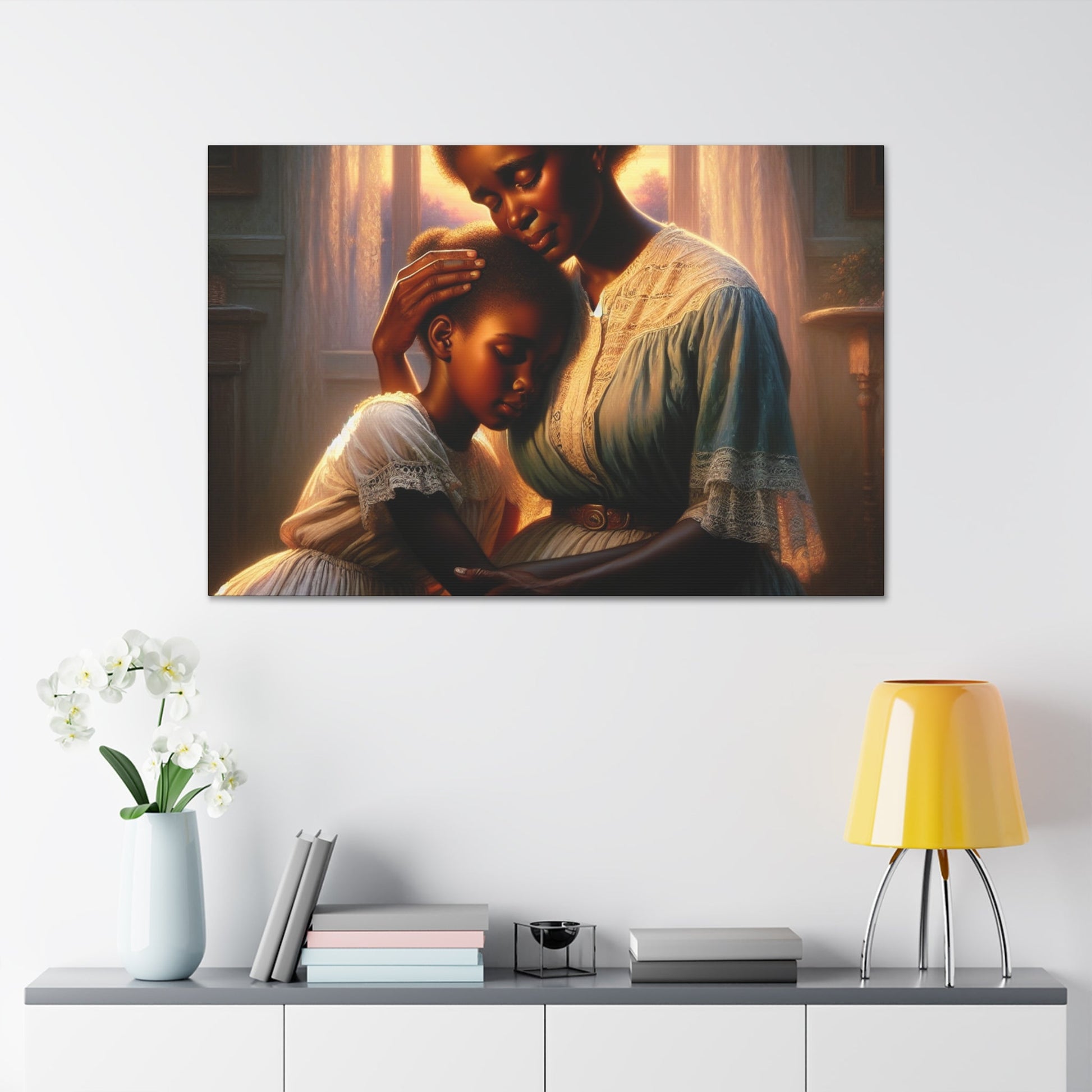 "Tranquil Mother and Child Embrace" - Canvas - Authentic4Us