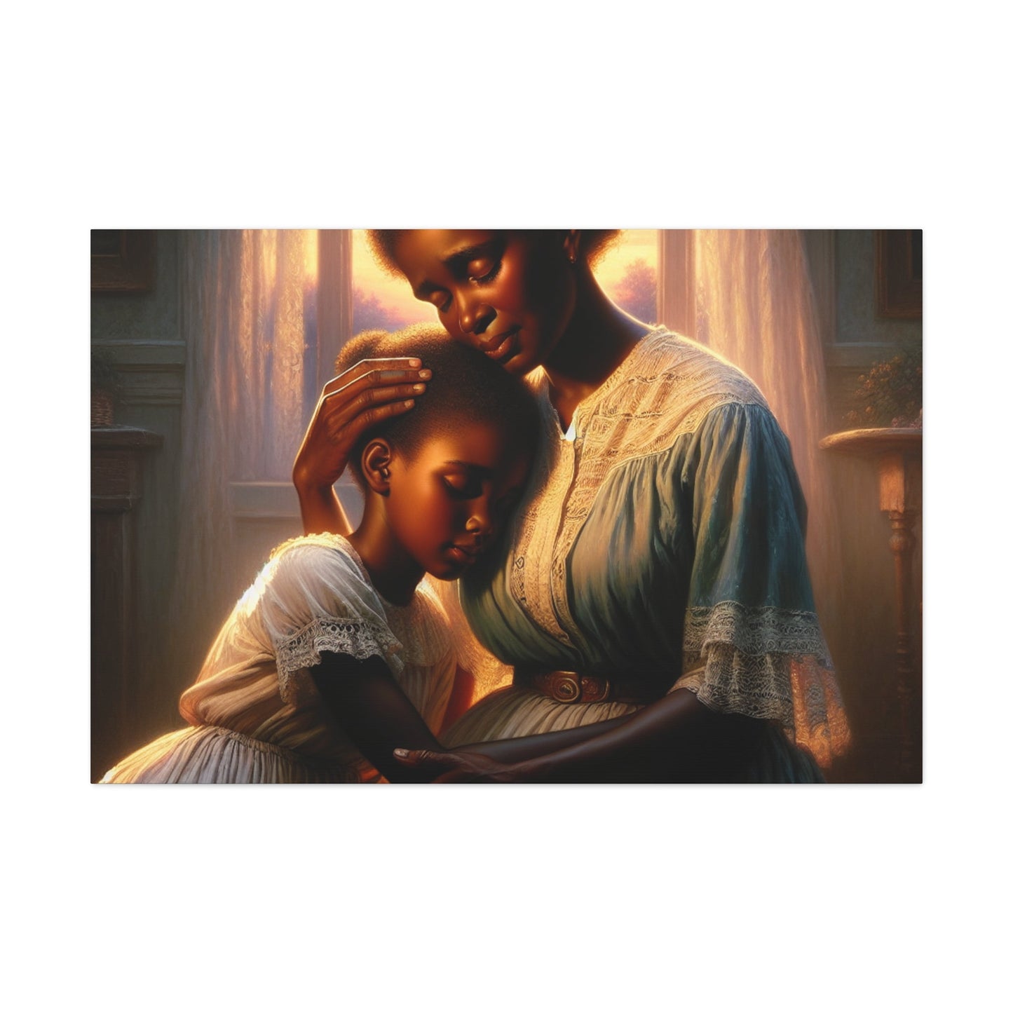 "Tranquil Mother and Child Embrace" - Canvas - Authentic4Us