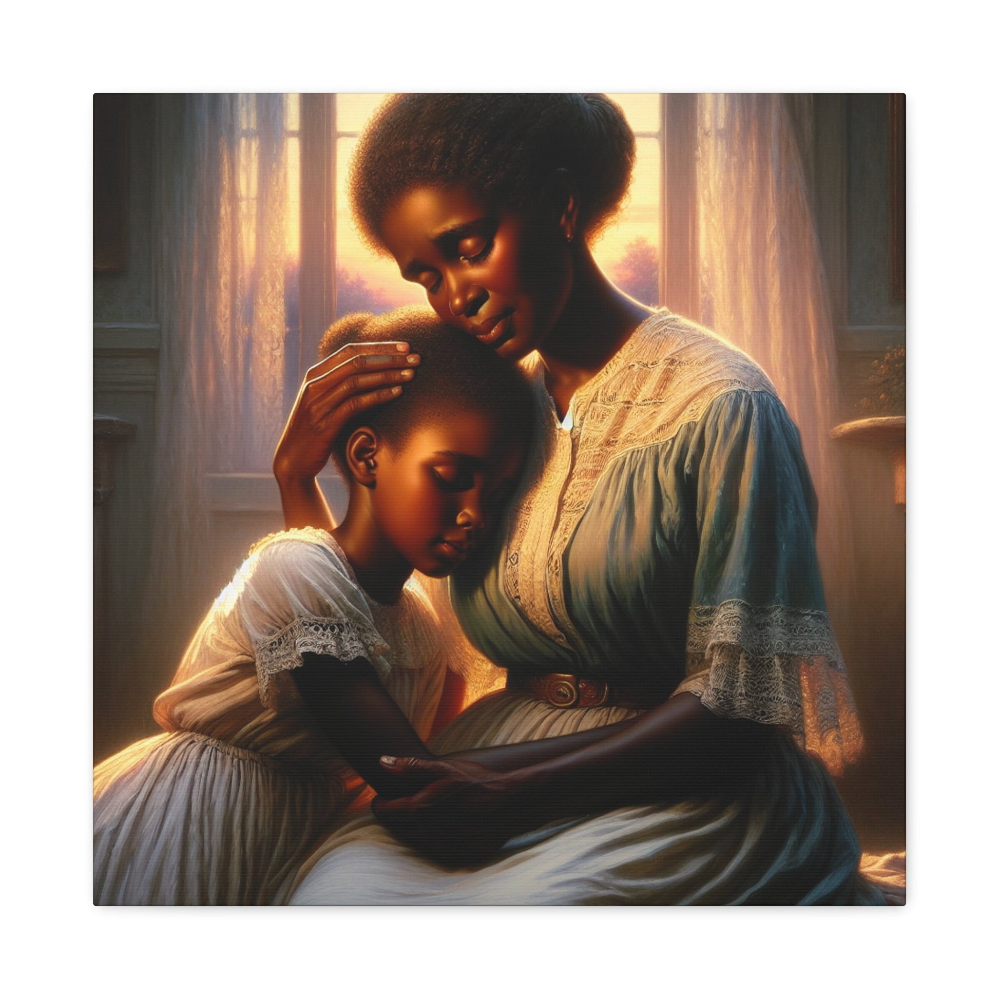 "Tranquil Mother and Child Embrace" - Canvas - Authentic4Us