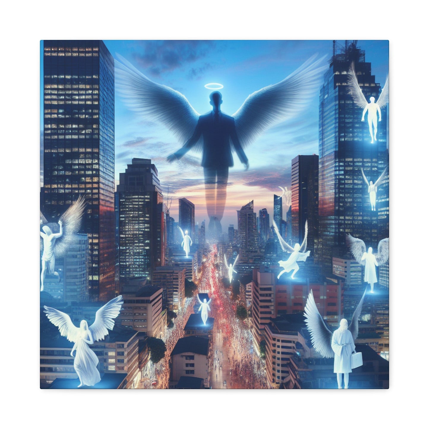 "Twilight City with Angelic Guardians" - Canvas - Authentic4Us