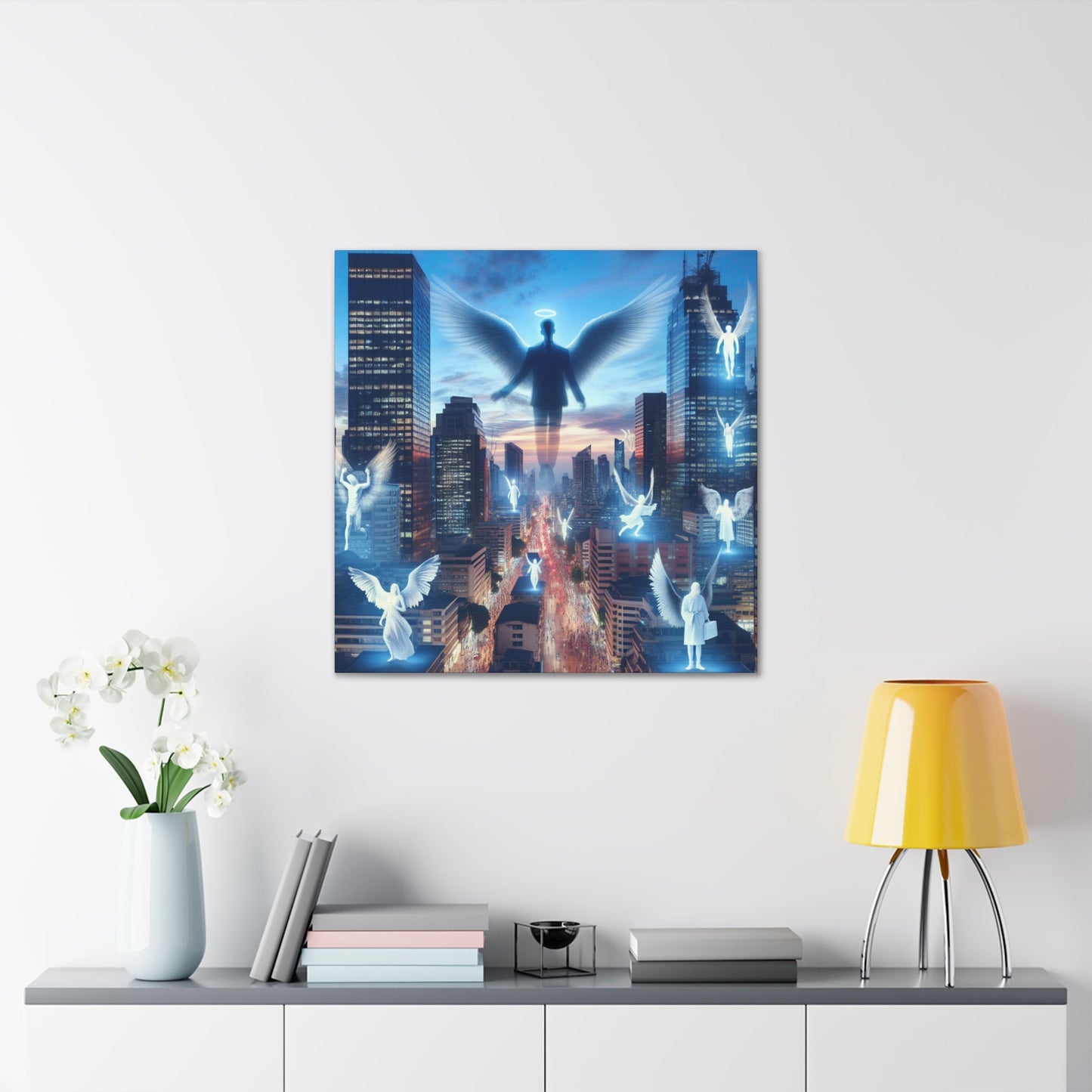 "Twilight City with Angelic Guardians" - Canvas - Authentic4Us