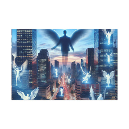 "Twilight City with Angelic Guardians" - Canvas - Authentic4Us