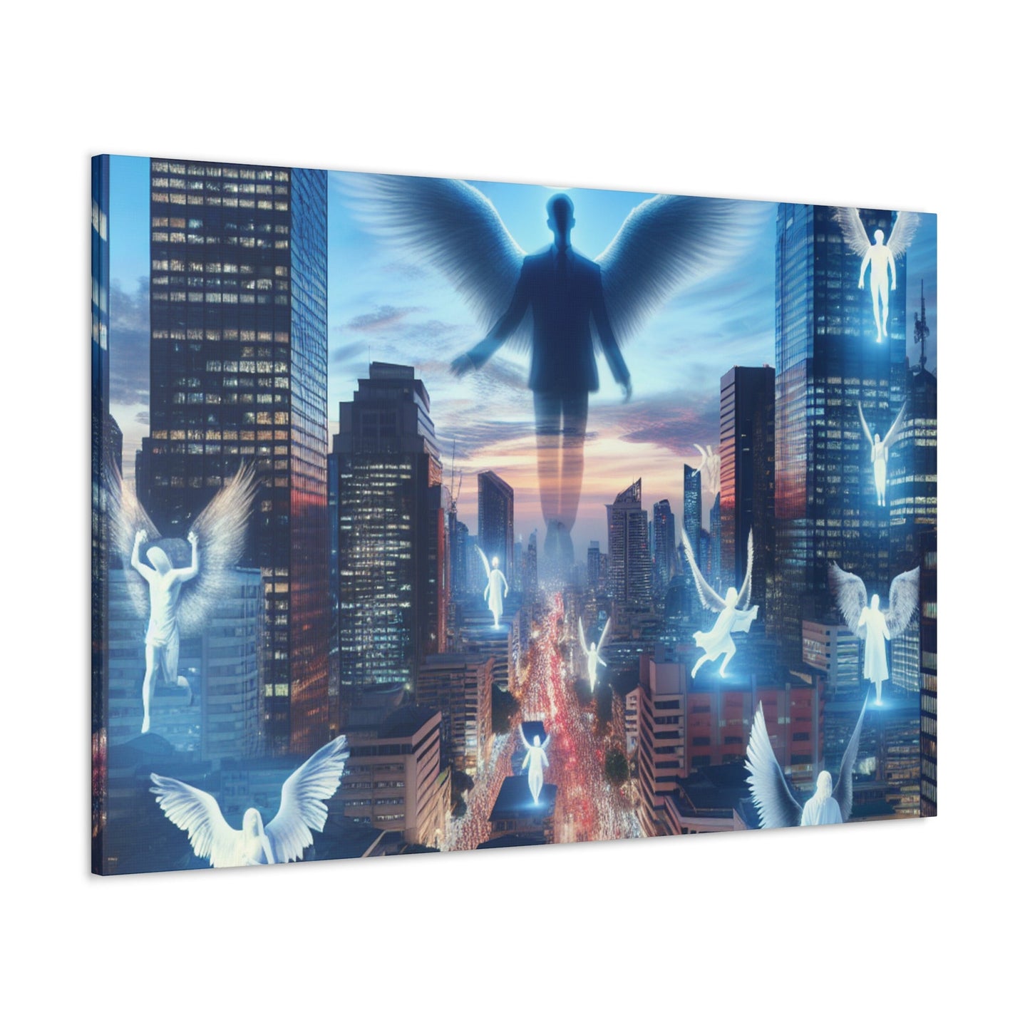 "Twilight City with Angelic Guardians" - Canvas - Authentic4Us