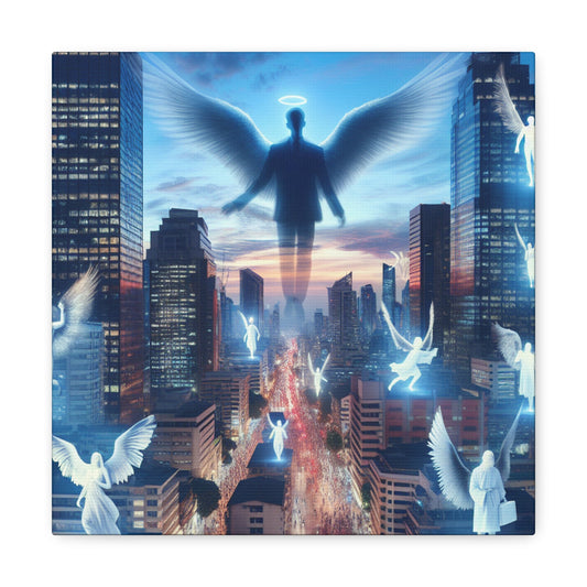 "Twilight City with Angelic Guardians" - Canvas - Authentic4Us