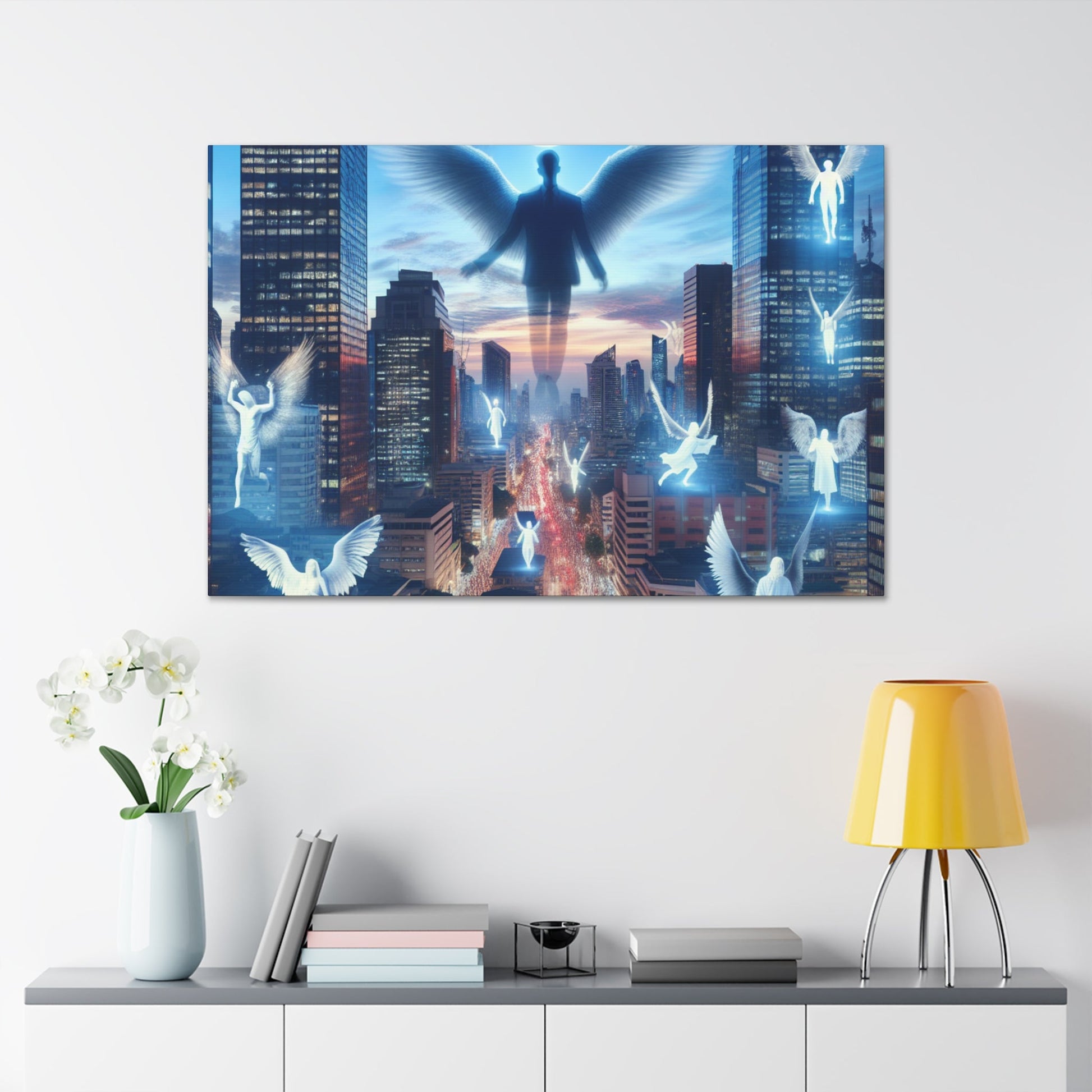 "Twilight City with Angelic Guardians" - Canvas - Authentic4Us