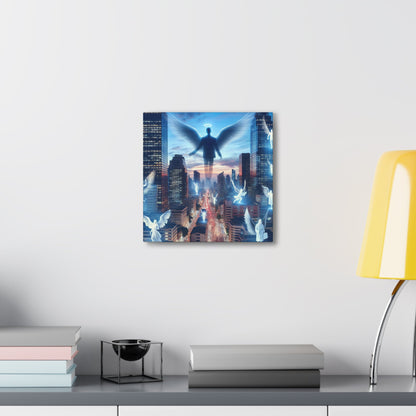 "Twilight City with Angelic Guardians" - Canvas - Authentic4Us