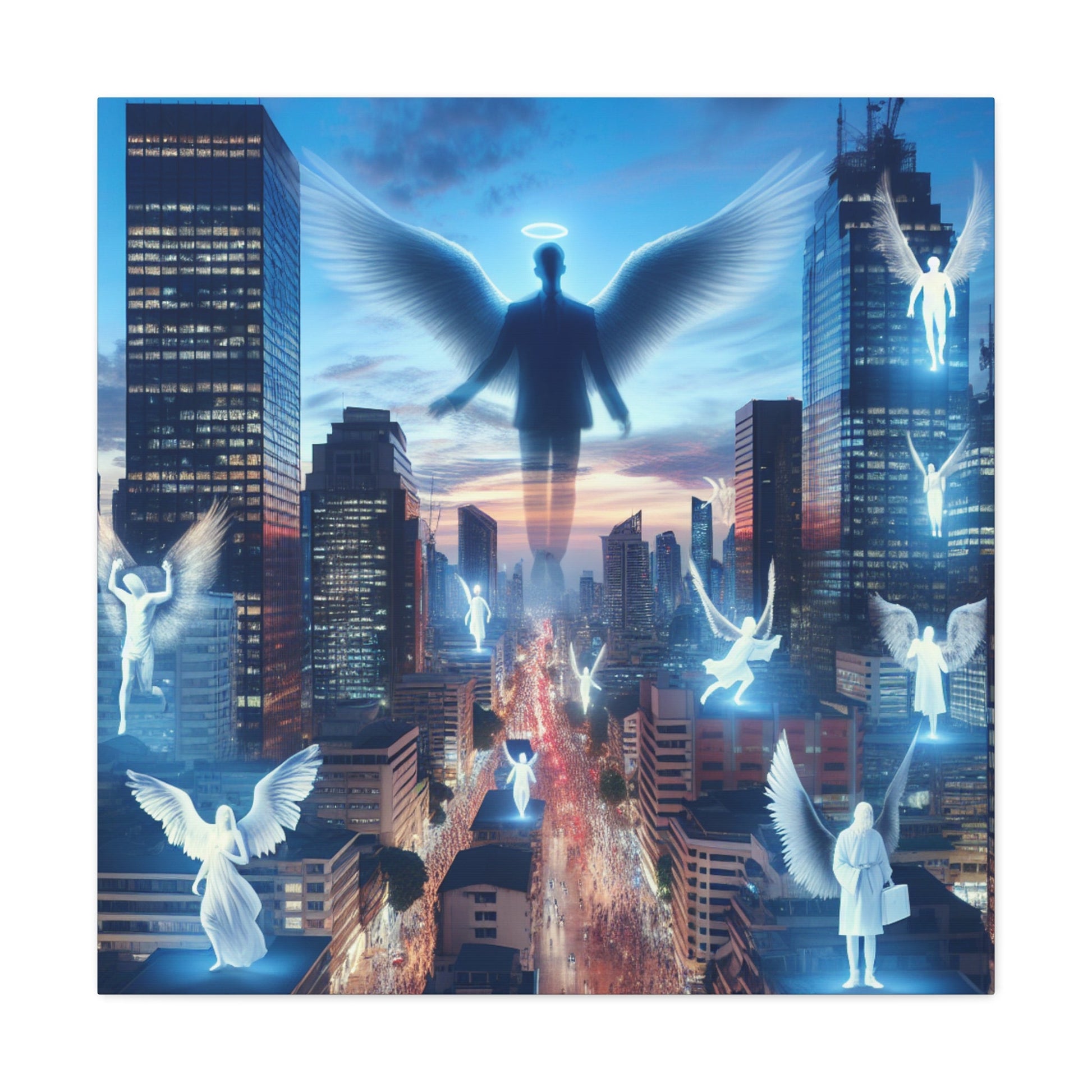 "Twilight City with Angelic Guardians" - Canvas - Authentic4Us