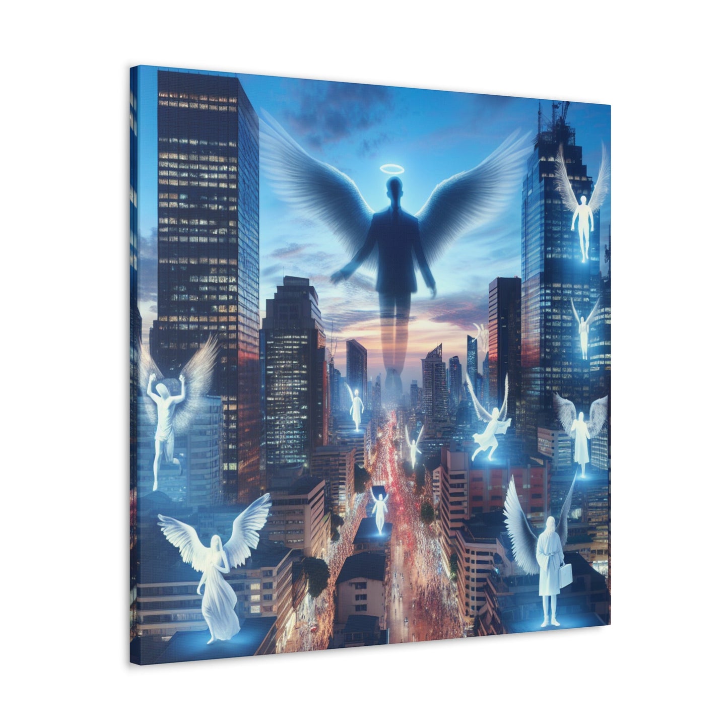 "Twilight City with Angelic Guardians" - Canvas - Authentic4Us