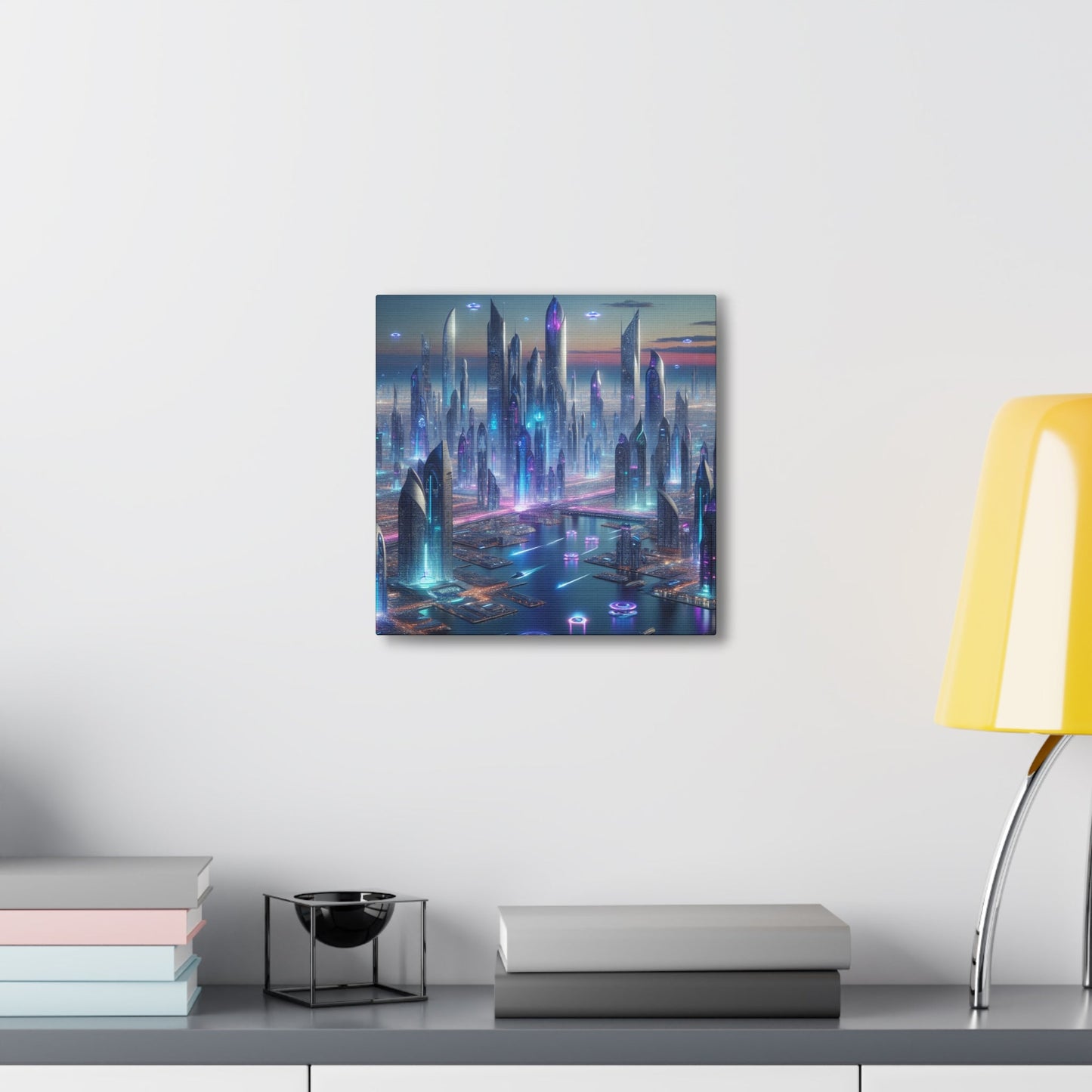 "Twilight Futuria: A Techno-Utopian Oasis" - Canvas - Authentic4Us