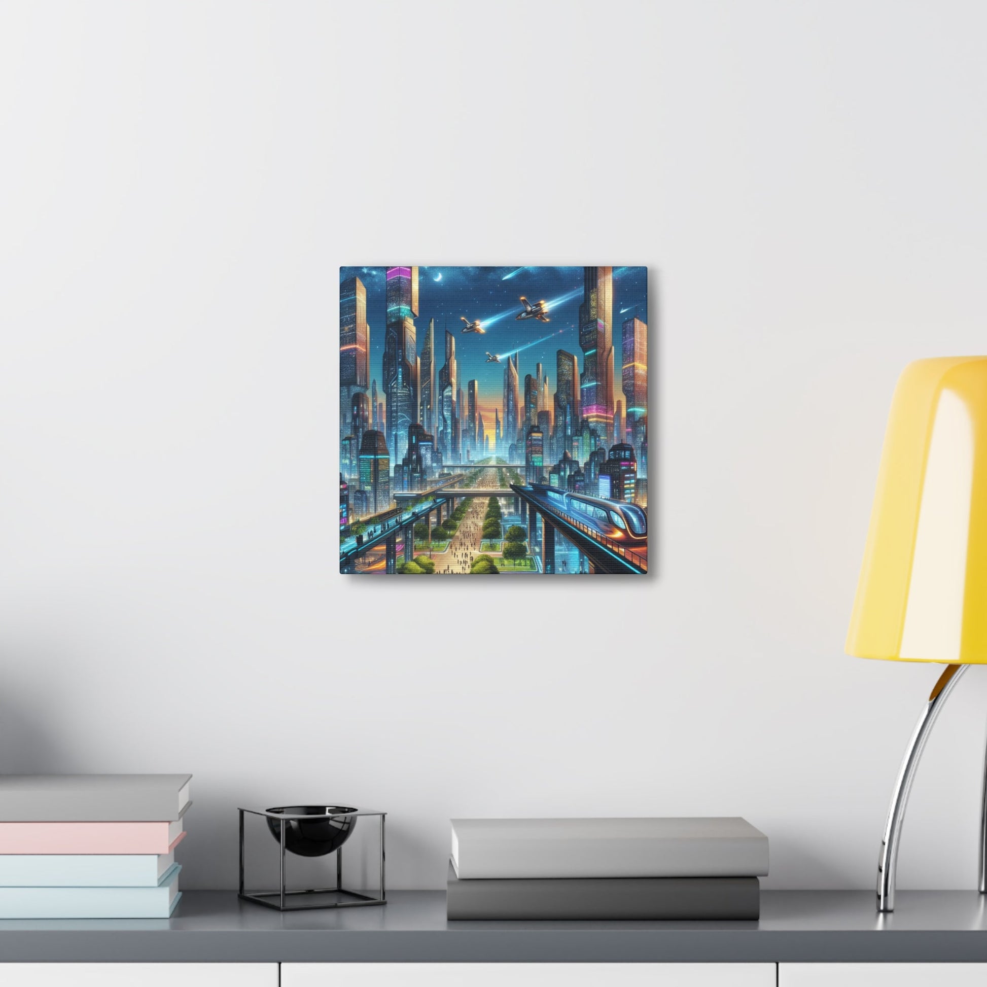 "Twilight Futuristic City Scape" - Canvas - Authentic4Us