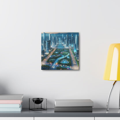 "Twilight Futuristic City Scape" - Canvas - Authentic4Us