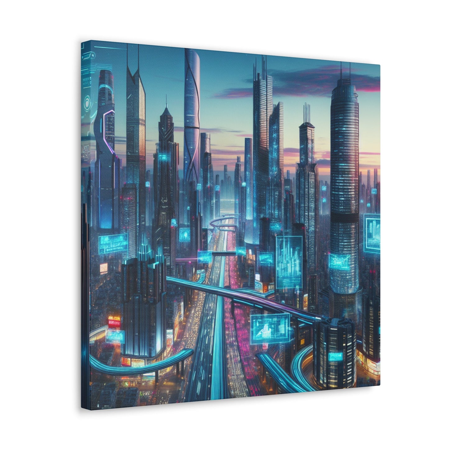 "Twilight Futuristic Metropolis" - Canvas - Authentic4Us