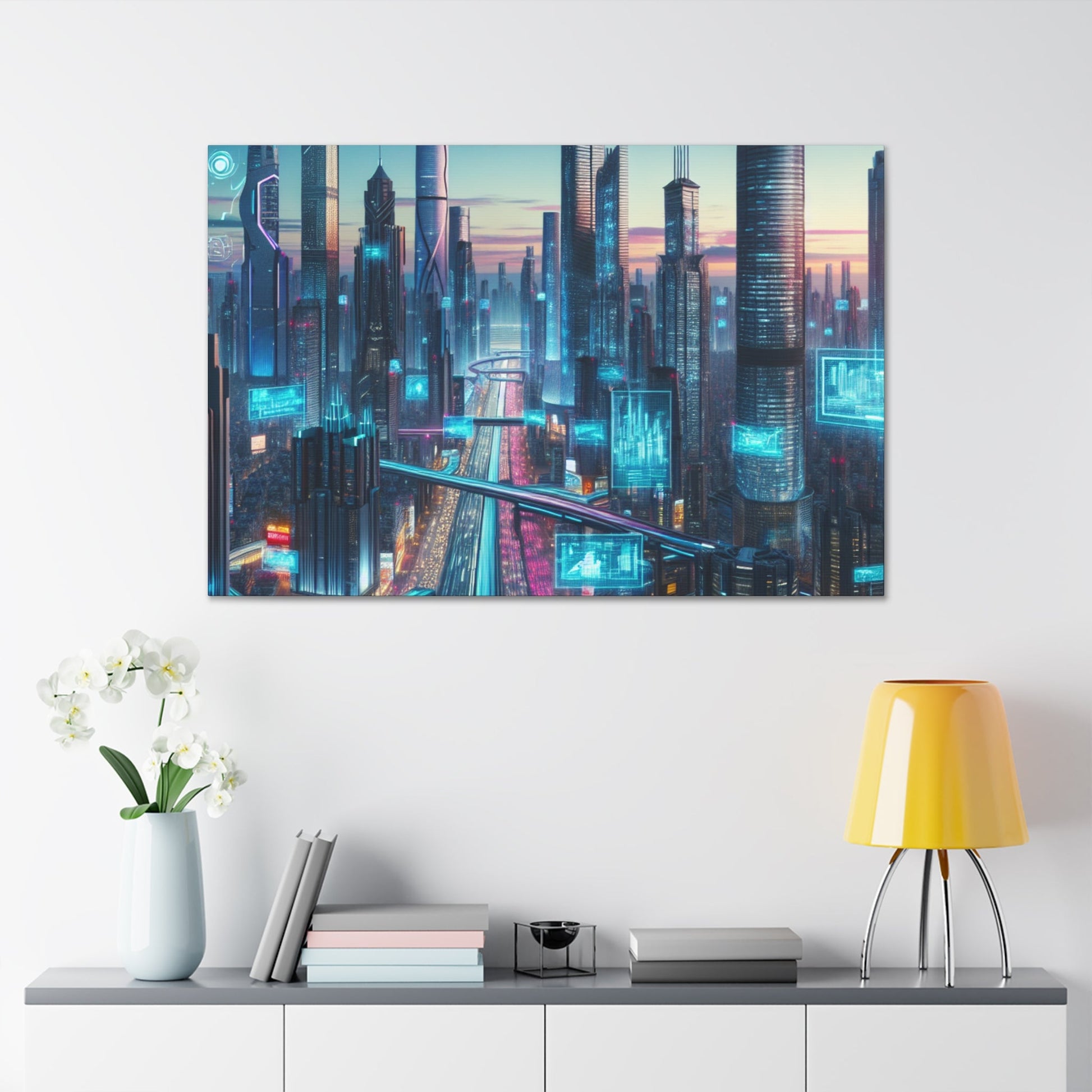 "Twilight Futuristic Metropolis" - Canvas - Authentic4Us