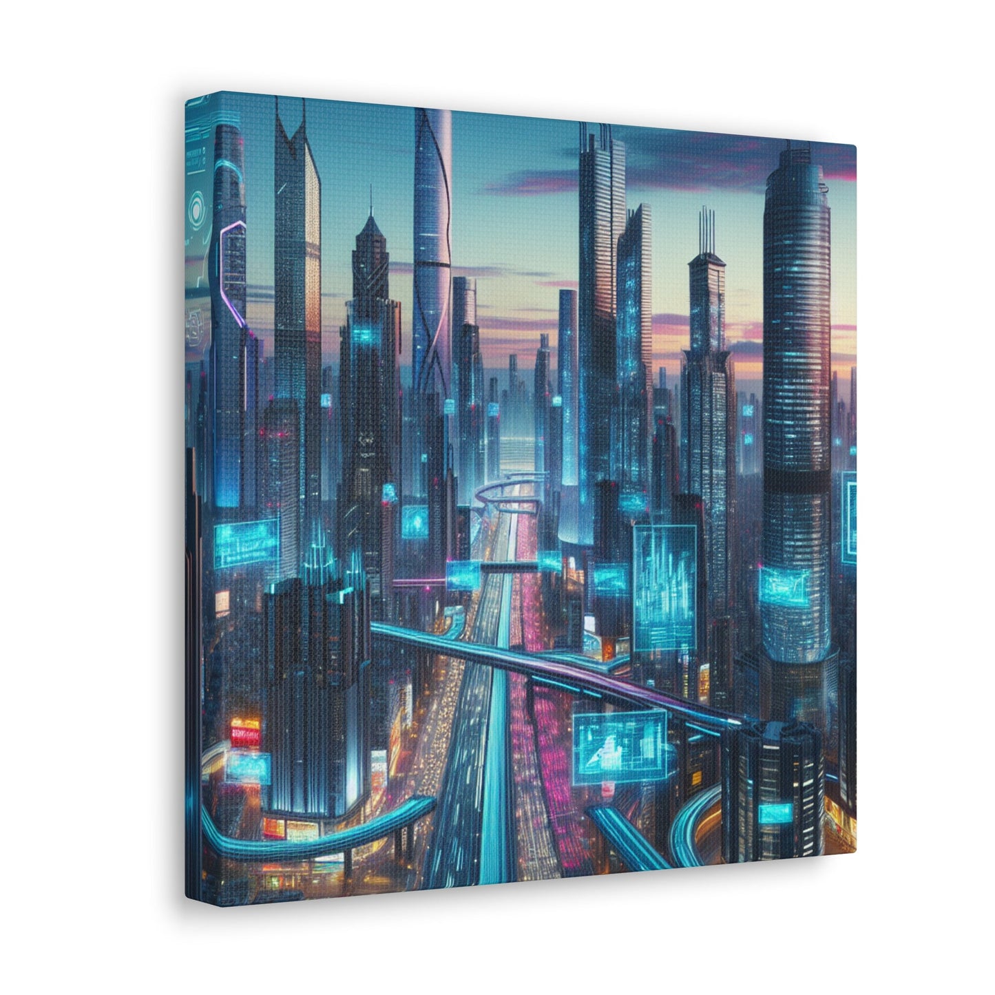 "Twilight Futuristic Metropolis" - Canvas - Authentic4Us