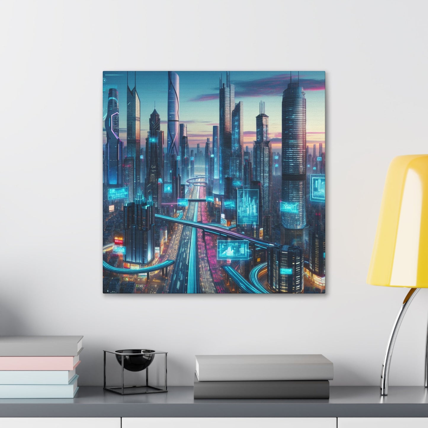 "Twilight Futuristic Metropolis" - Canvas - Authentic4Us