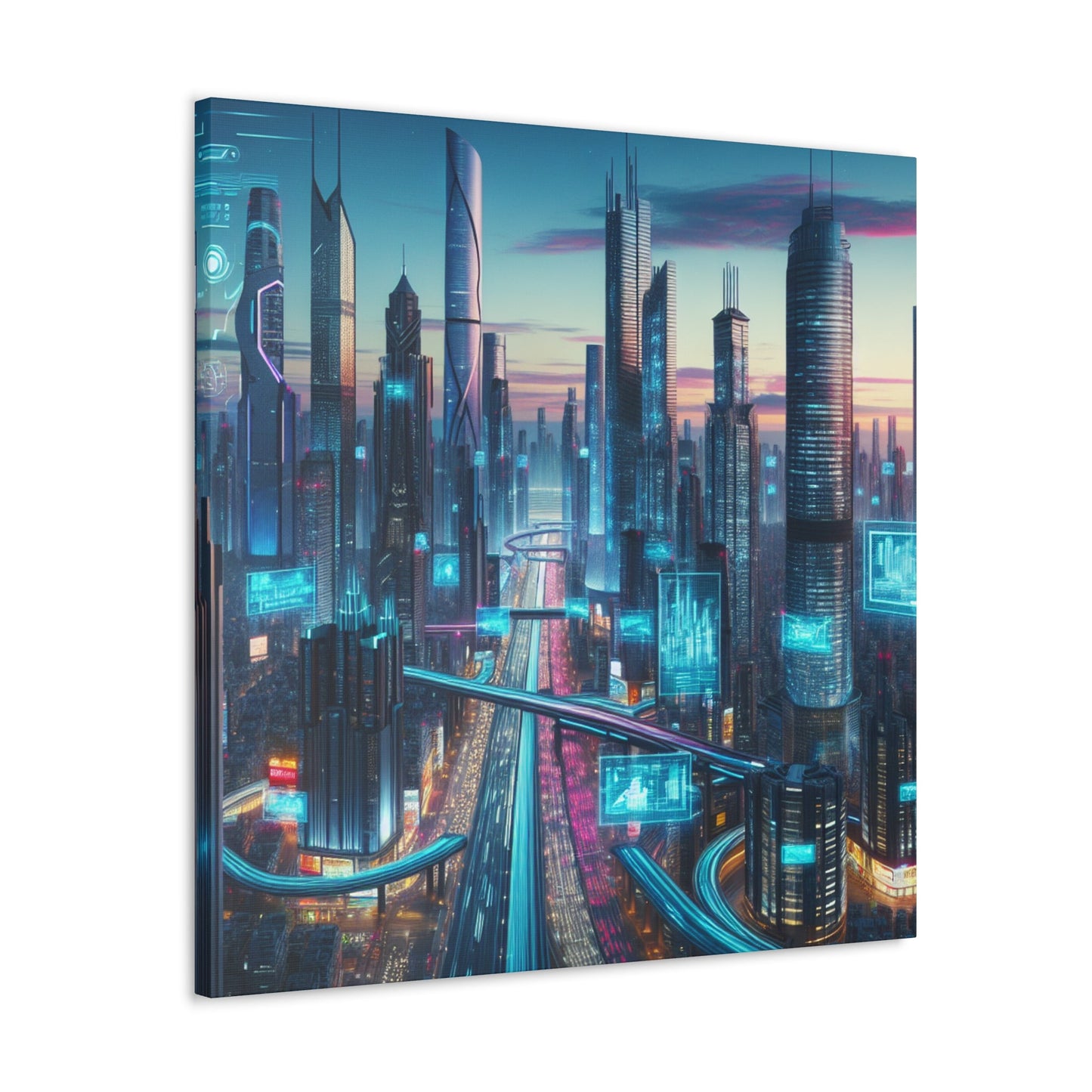 "Twilight Futuristic Metropolis" - Canvas - Authentic4Us