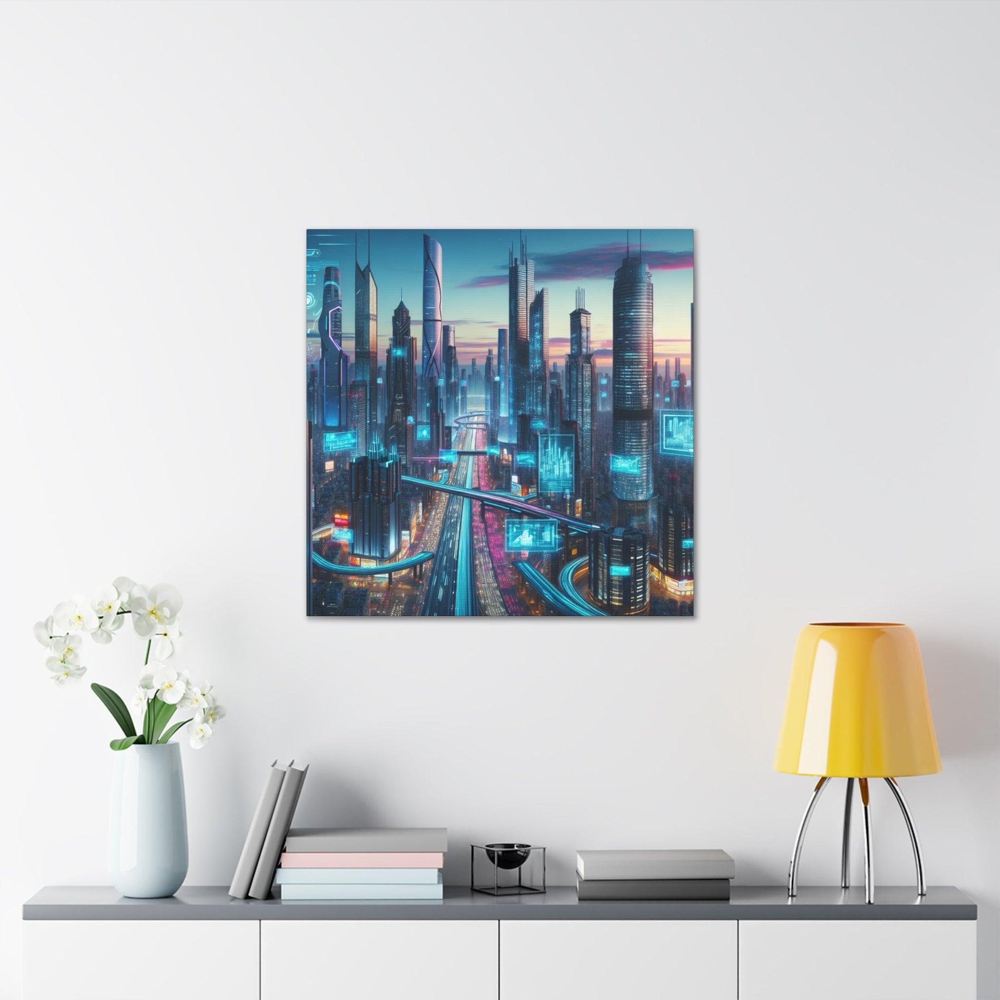 "Twilight Futuristic Metropolis" - Canvas - Authentic4Us