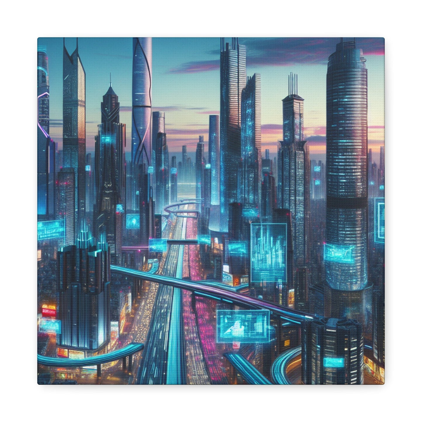 "Twilight Futuristic Metropolis" - Canvas - Authentic4Us