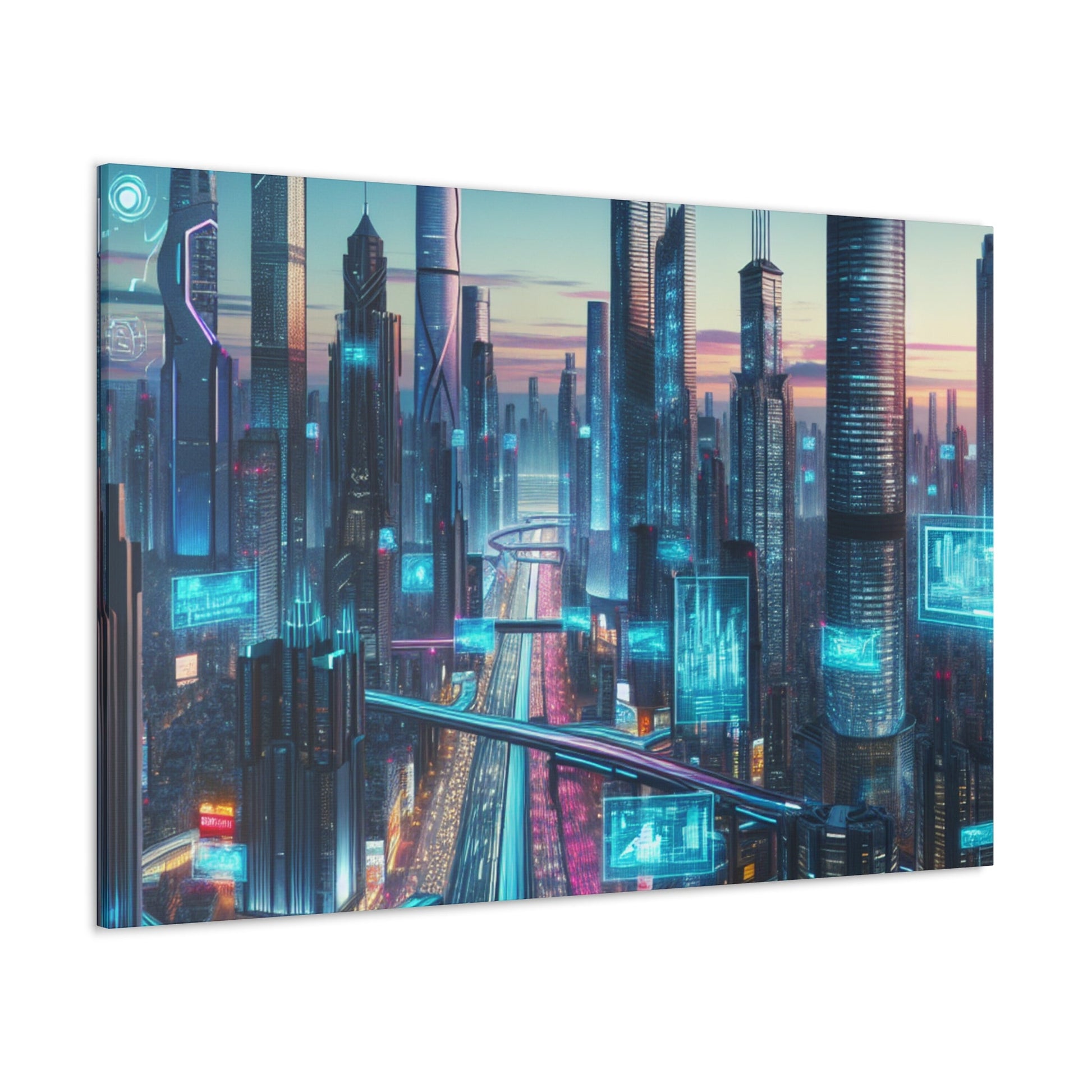 "Twilight Futuristic Metropolis" - Canvas - Authentic4Us