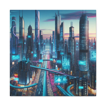 "Twilight Futuristic Metropolis" - Canvas - Authentic4Us