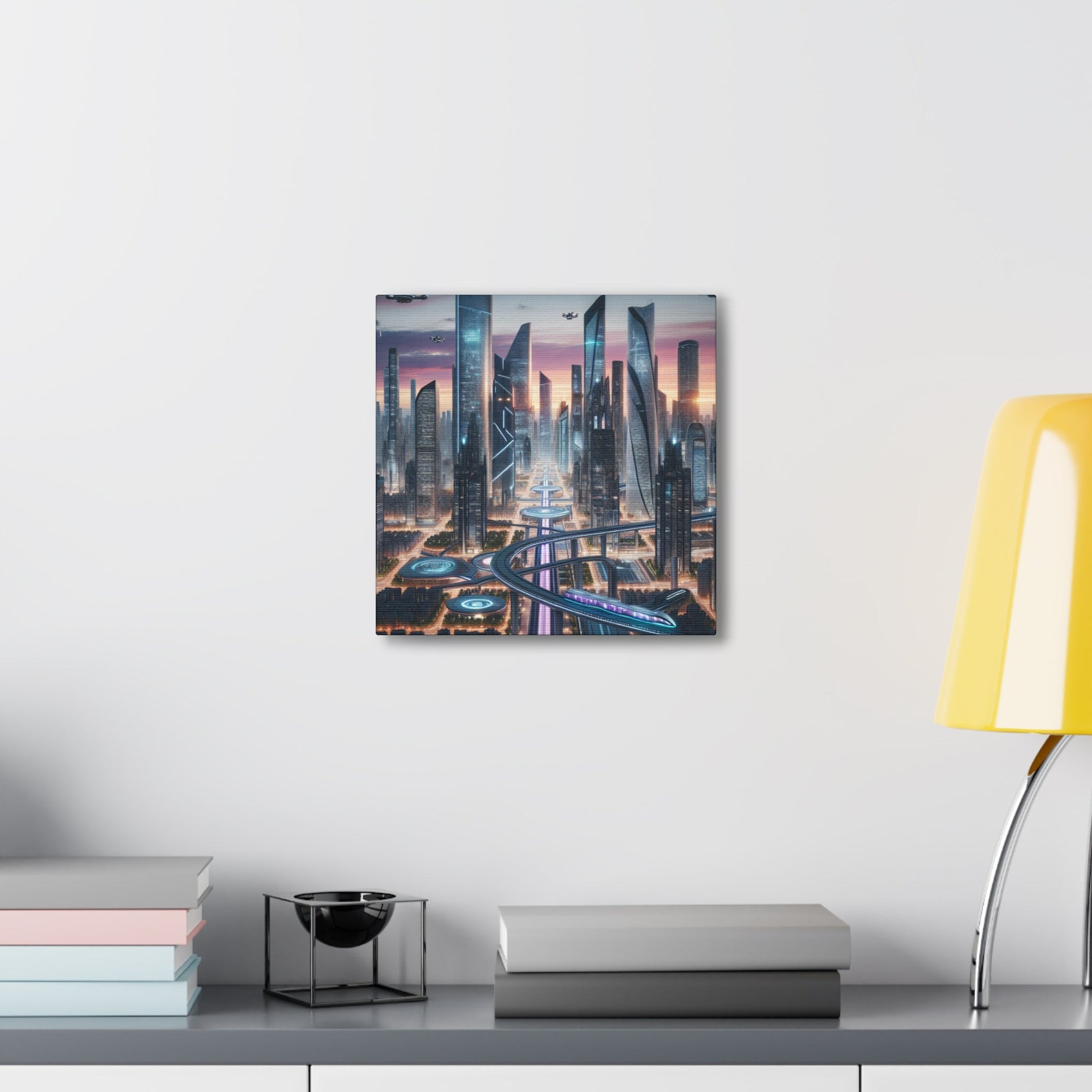 "Twilight Futuristic Metropolis Canvas" - Canvas - Authentic4Us