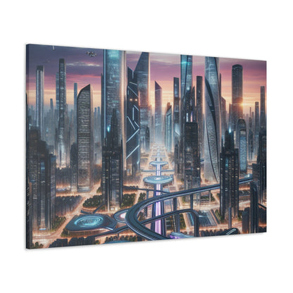 "Twilight Futuristic Metropolis Canvas" - Canvas - Authentic4Us