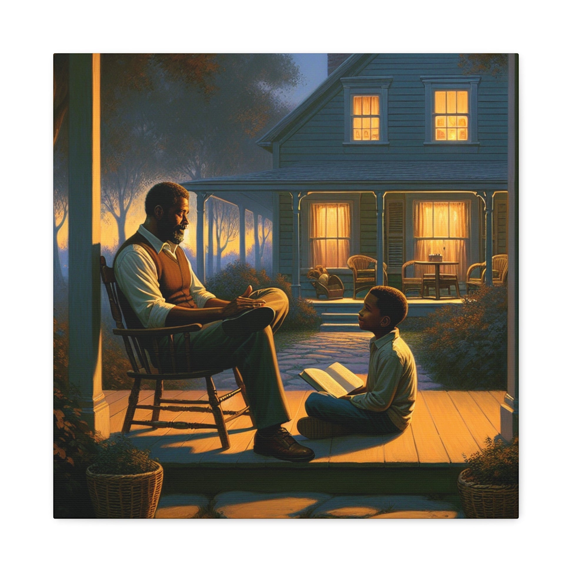 "Twilight Tales on the Porch" - Canvas - Authentic4Us