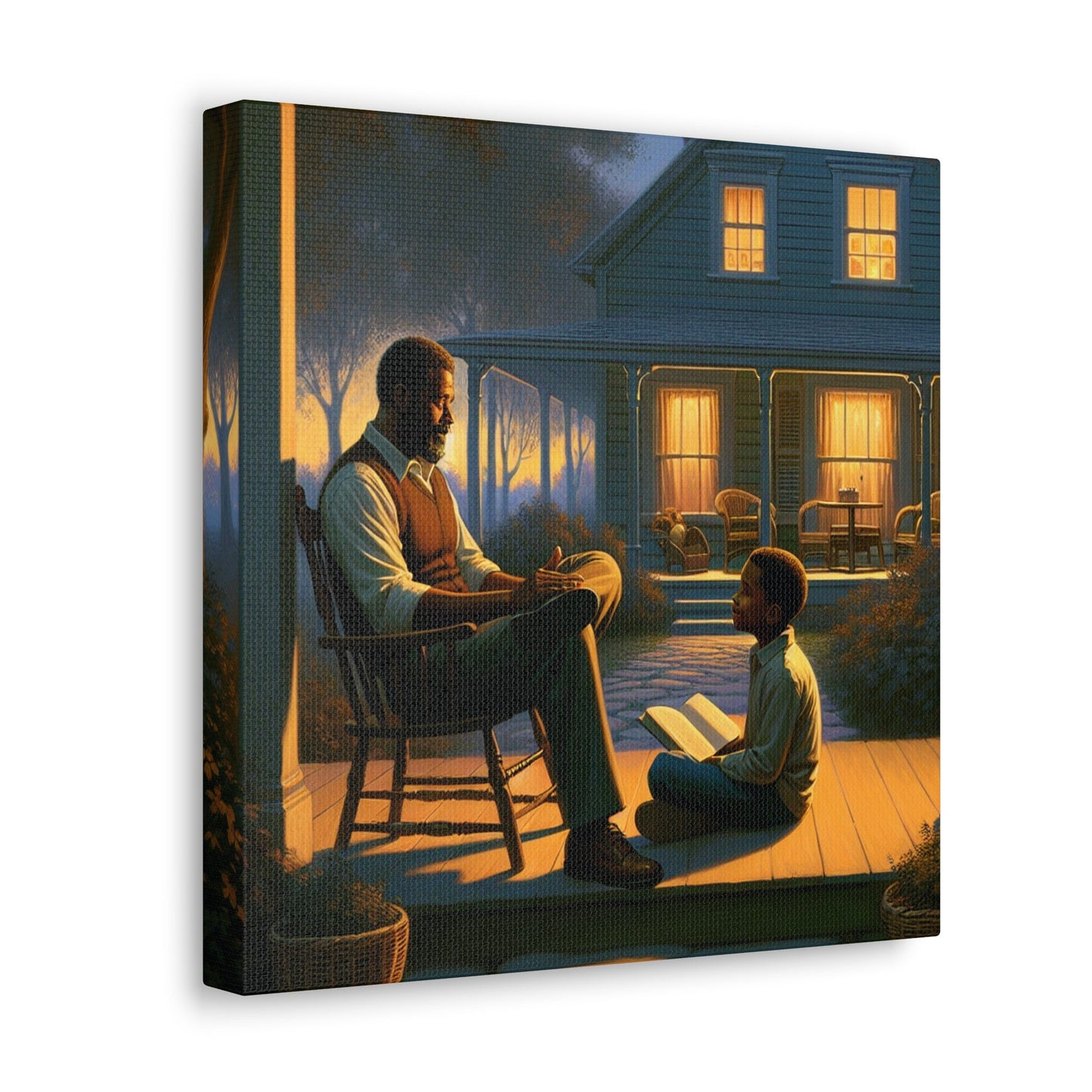 "Twilight Tales on the Porch" - Canvas - Authentic4Us