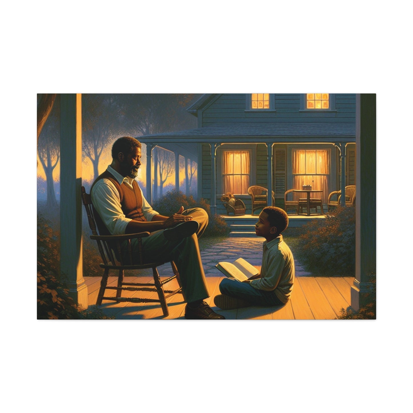 "Twilight Tales on the Porch" - Canvas - Authentic4Us