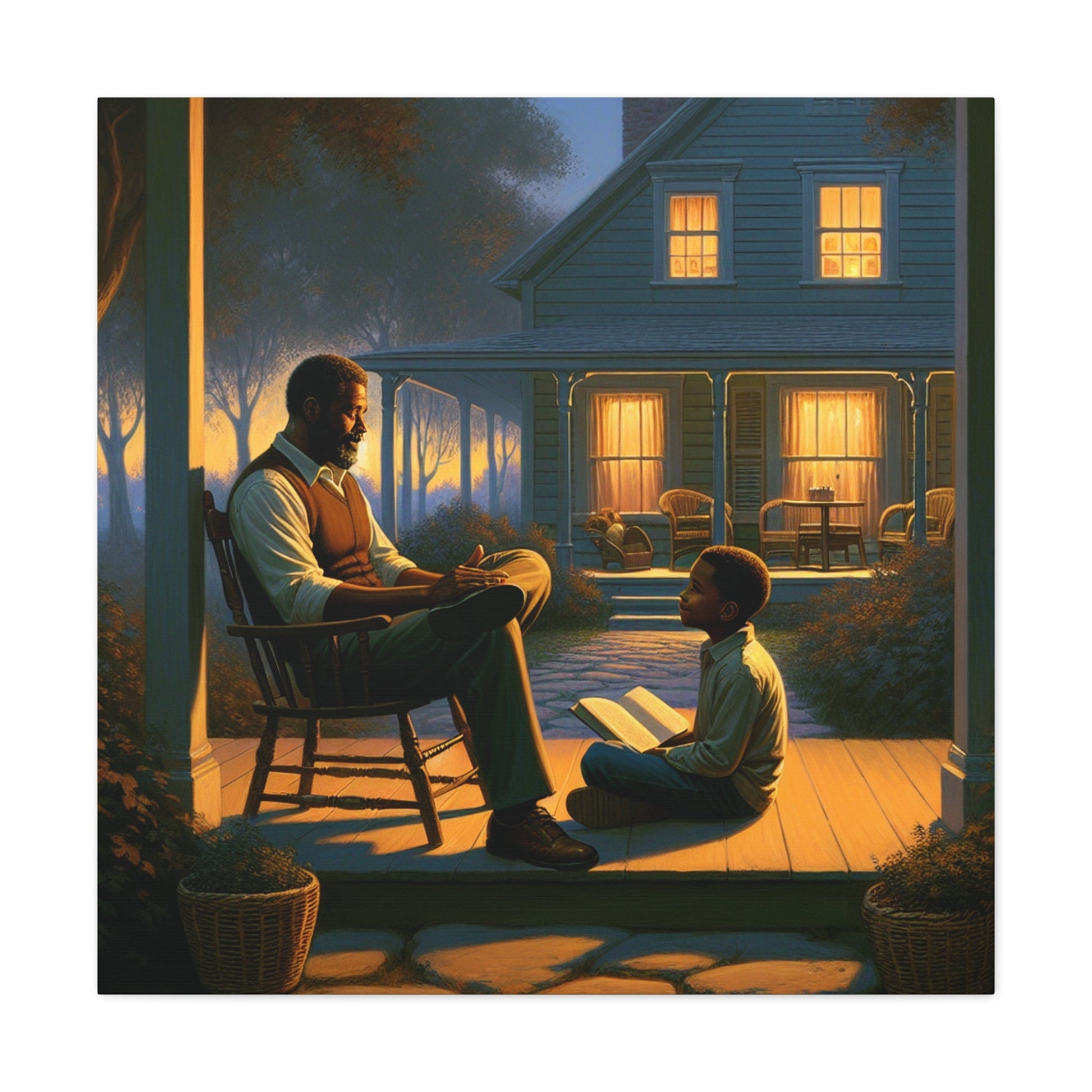 "Twilight Tales on the Porch" - Canvas - Authentic4Us