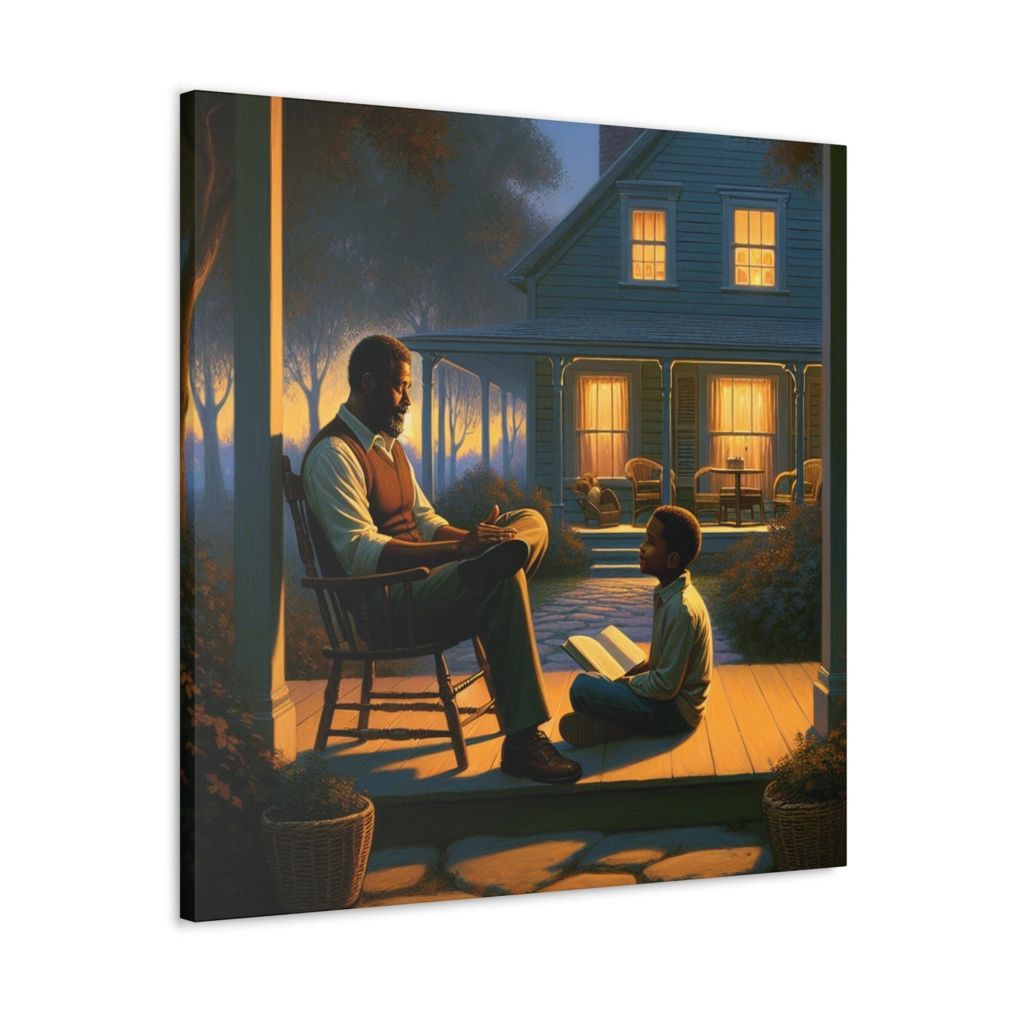 "Twilight Tales on the Porch" - Canvas - Authentic4Us