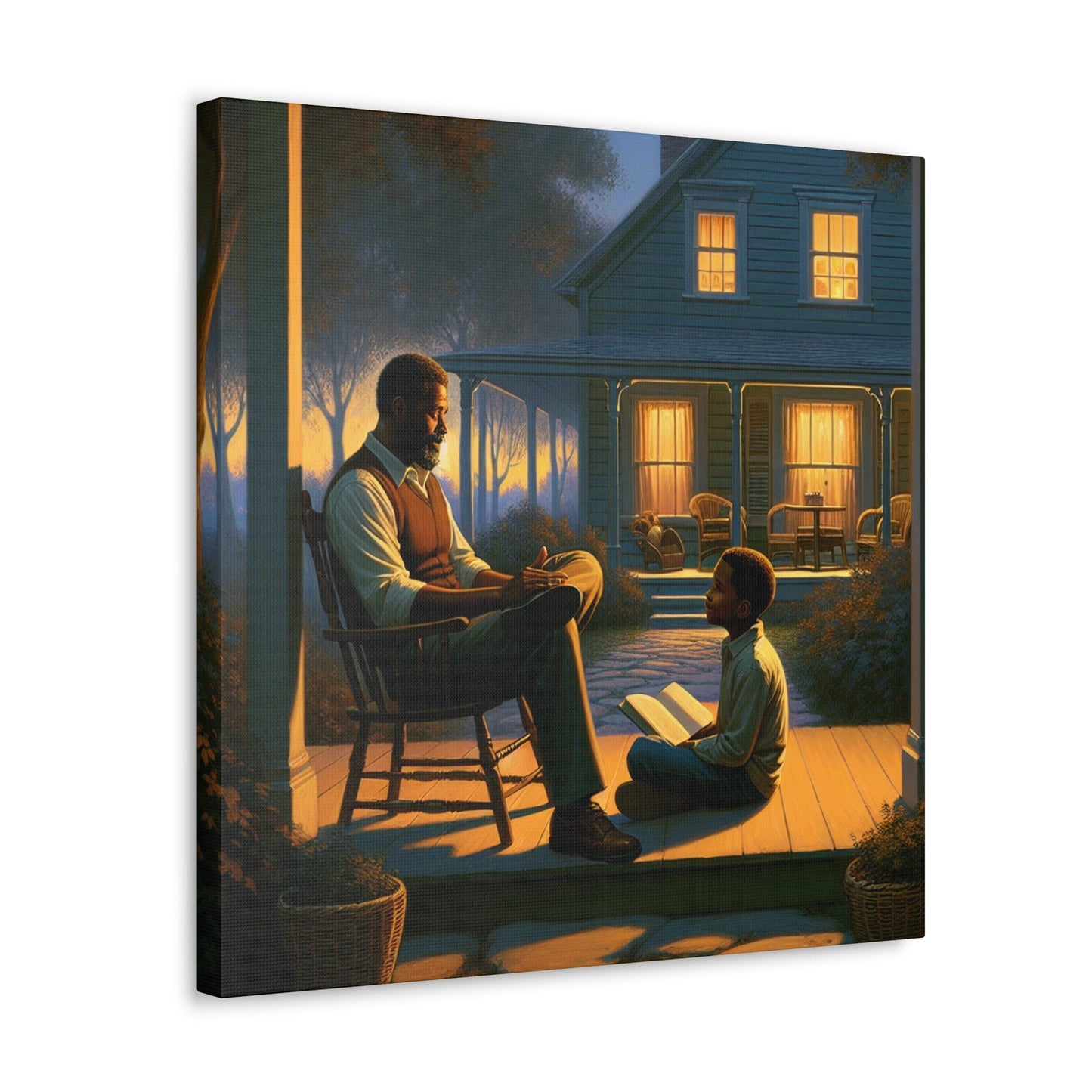 "Twilight Tales on the Porch" - Canvas - Authentic4Us