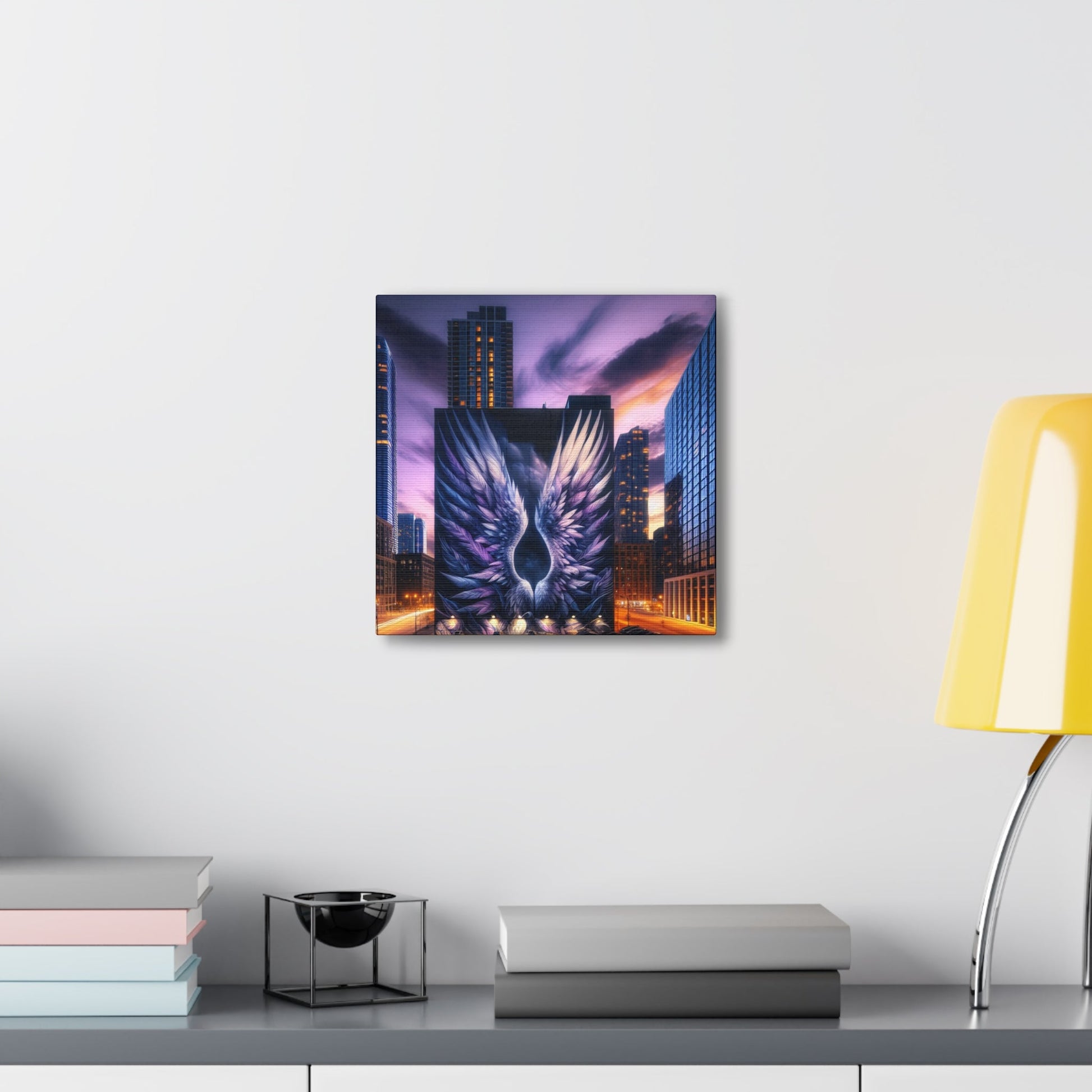 "Twilight's Ethereal Urban Wings" - Canvas - Authentic4Us