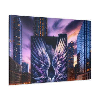 "Twilight's Ethereal Urban Wings" - Canvas - Authentic4Us