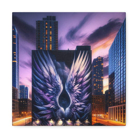 "Twilight's Ethereal Urban Wings" - Canvas - Authentic4Us