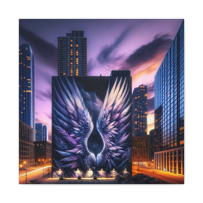 "Twilight's Ethereal Urban Wings" - Canvas - Authentic4Us